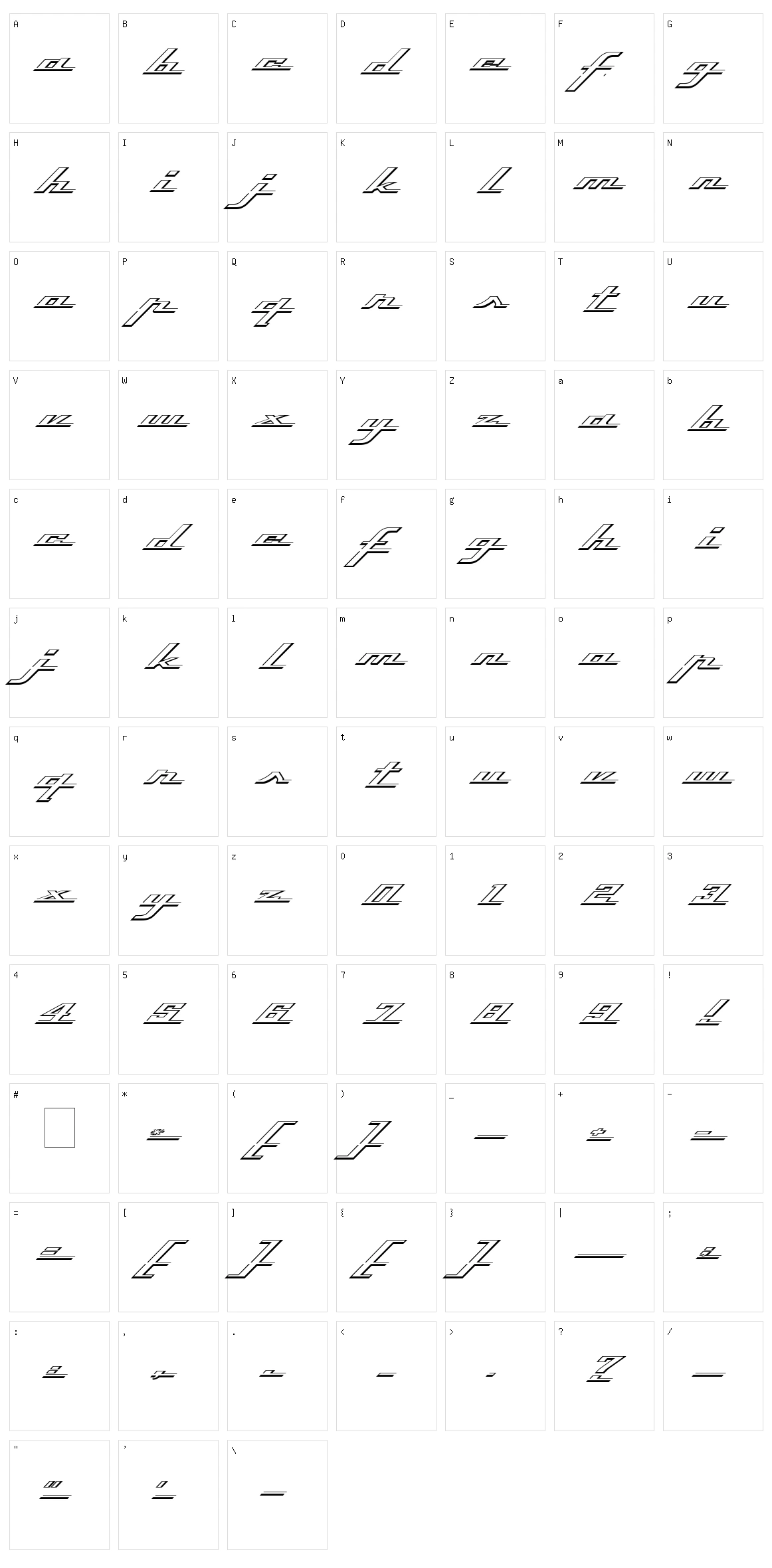 Top Speed Character Set