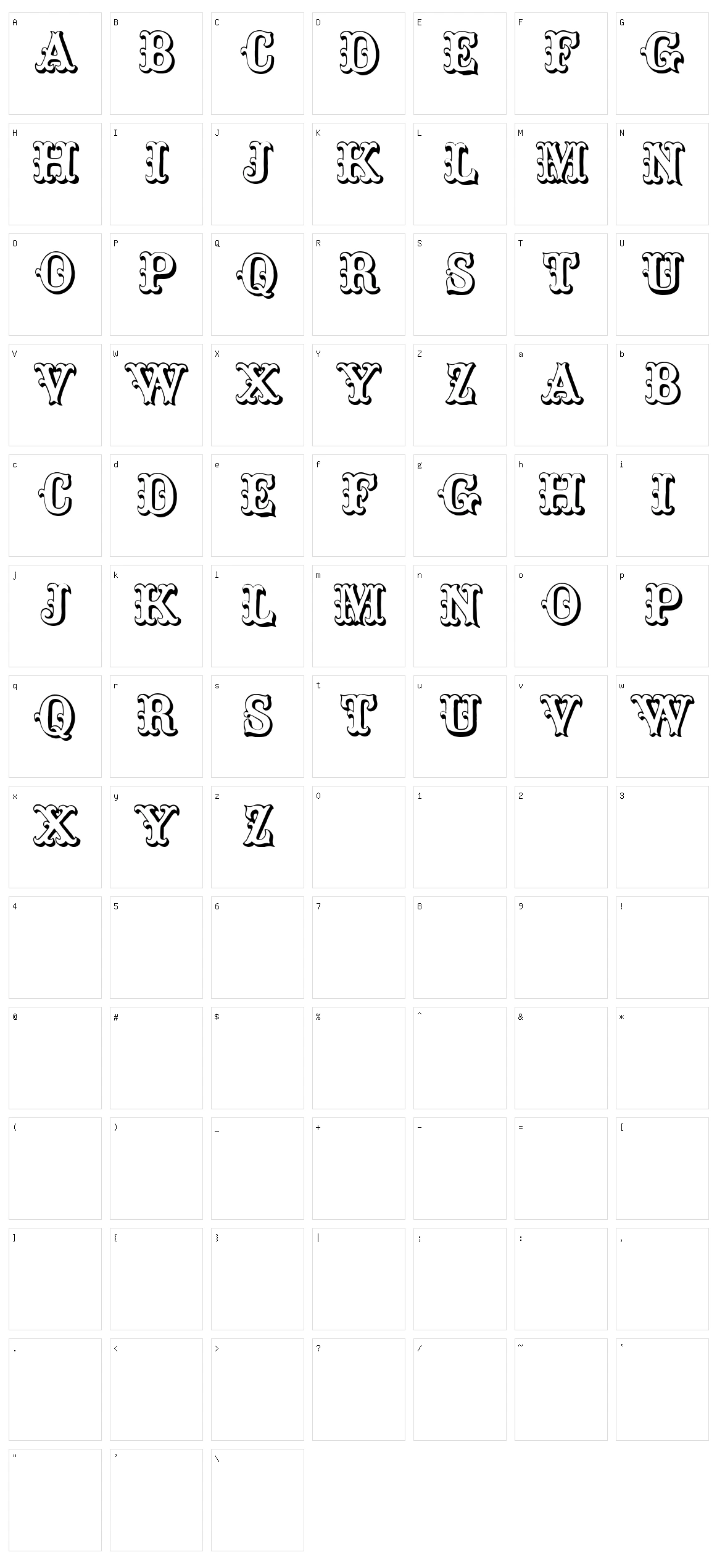 Toskanische Egyptienne Initialen Character Set