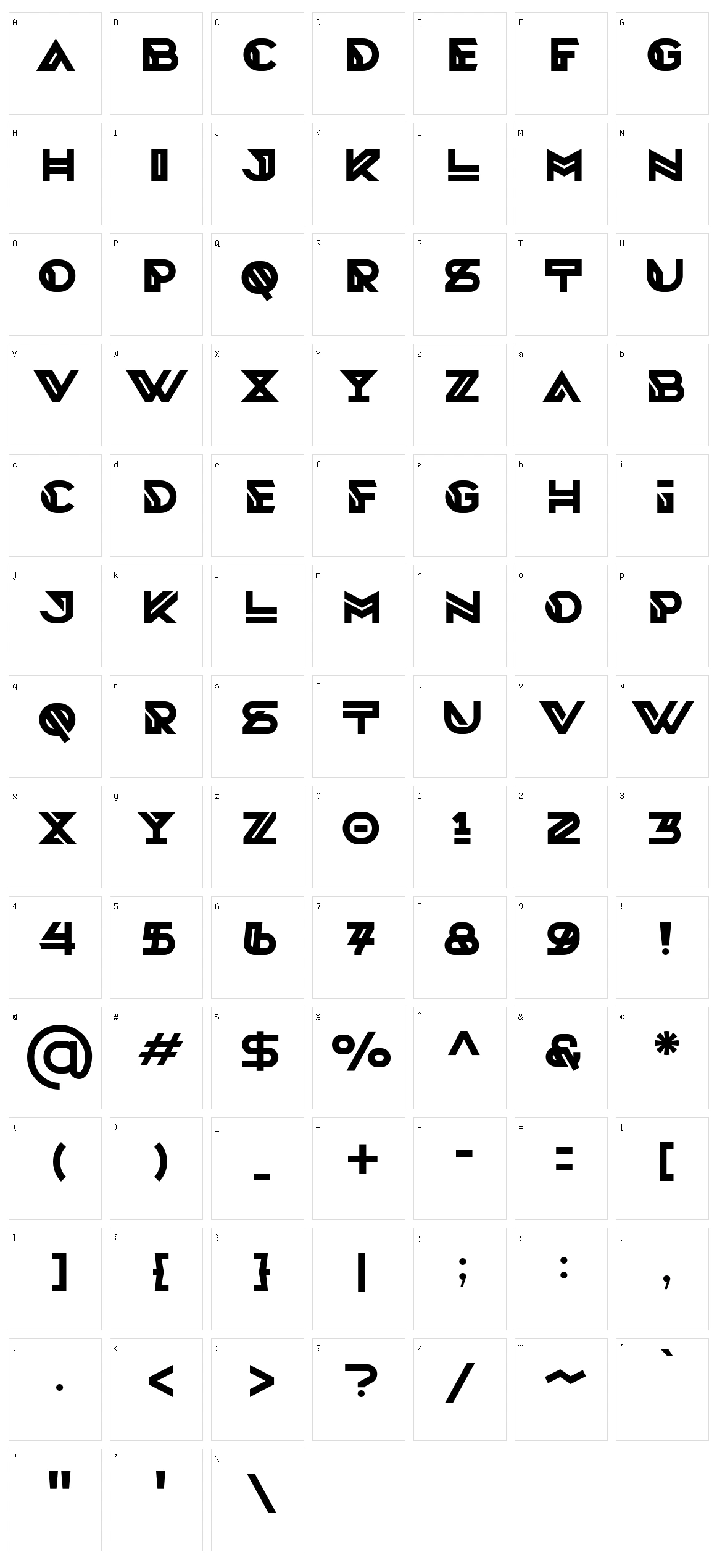 Trace Character Set