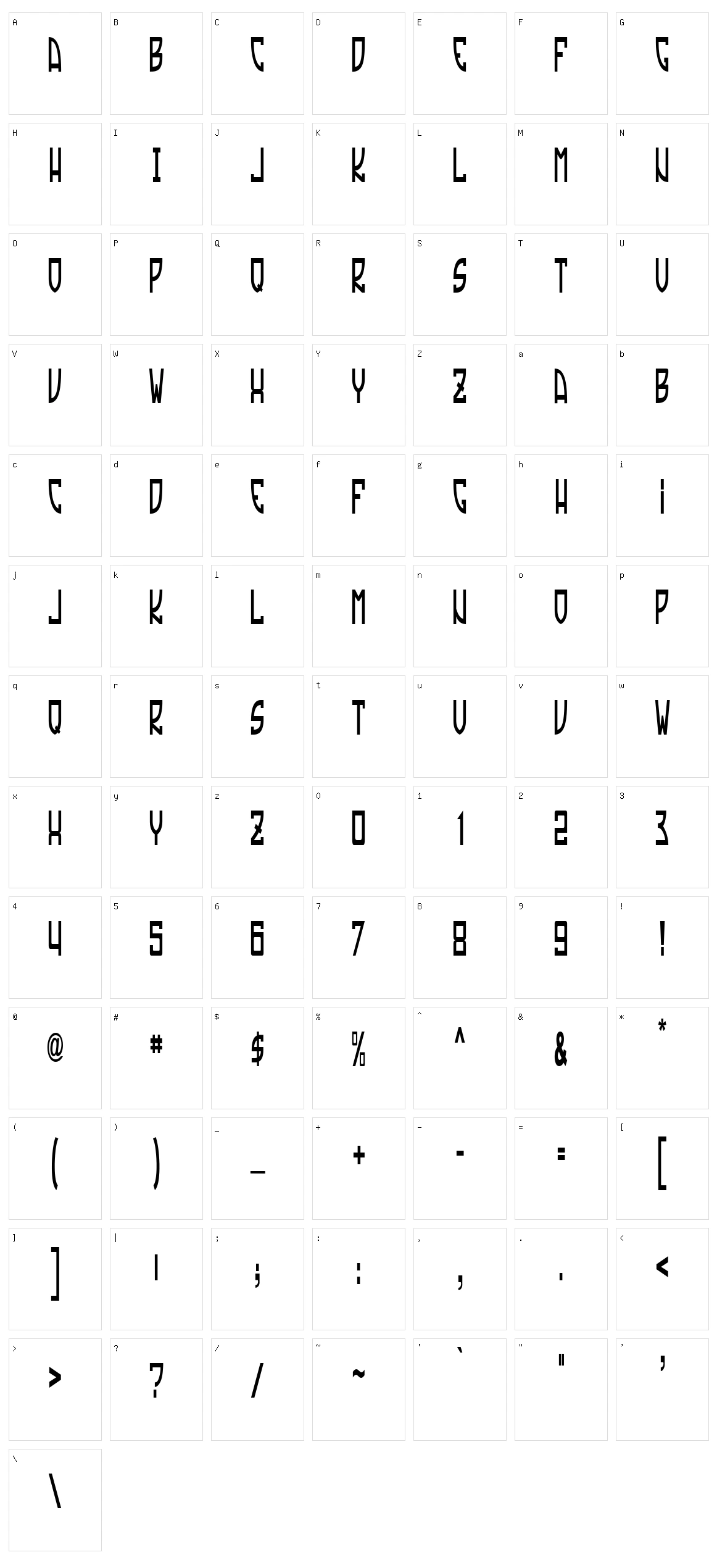 Tradizione Character Set