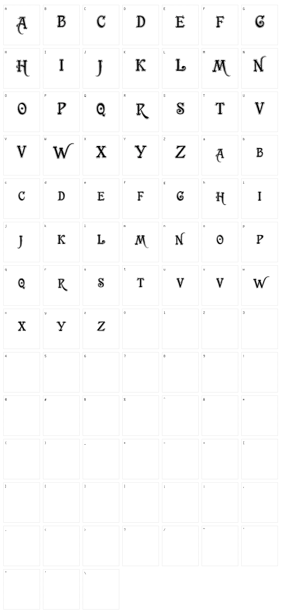 TrashBarusa Character Set