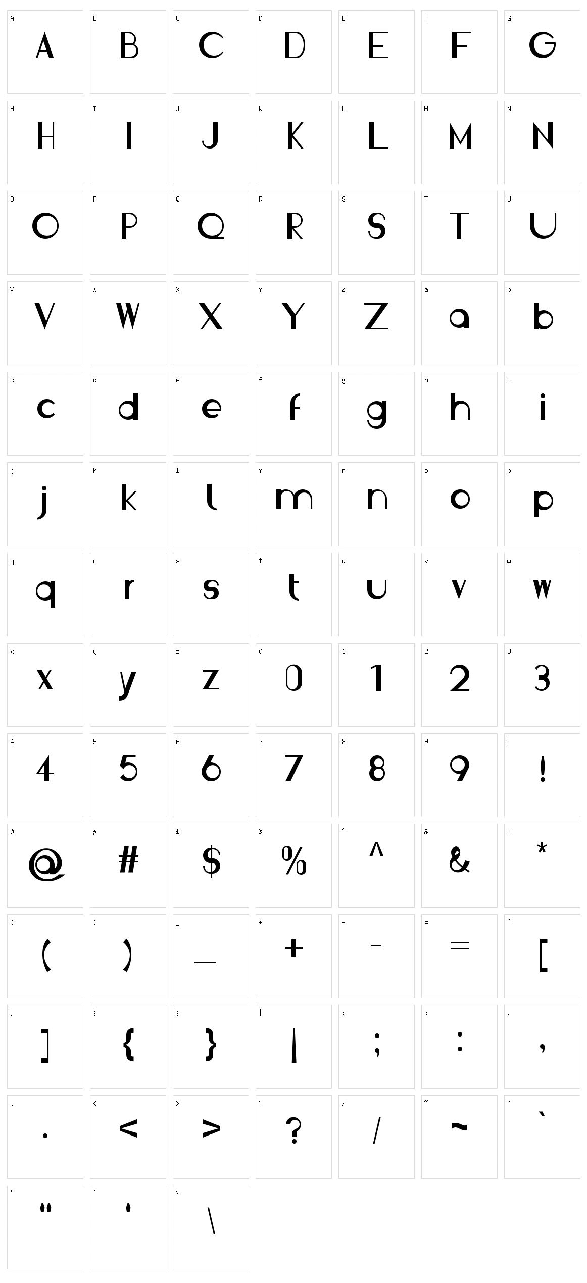 Traumerei Character Set