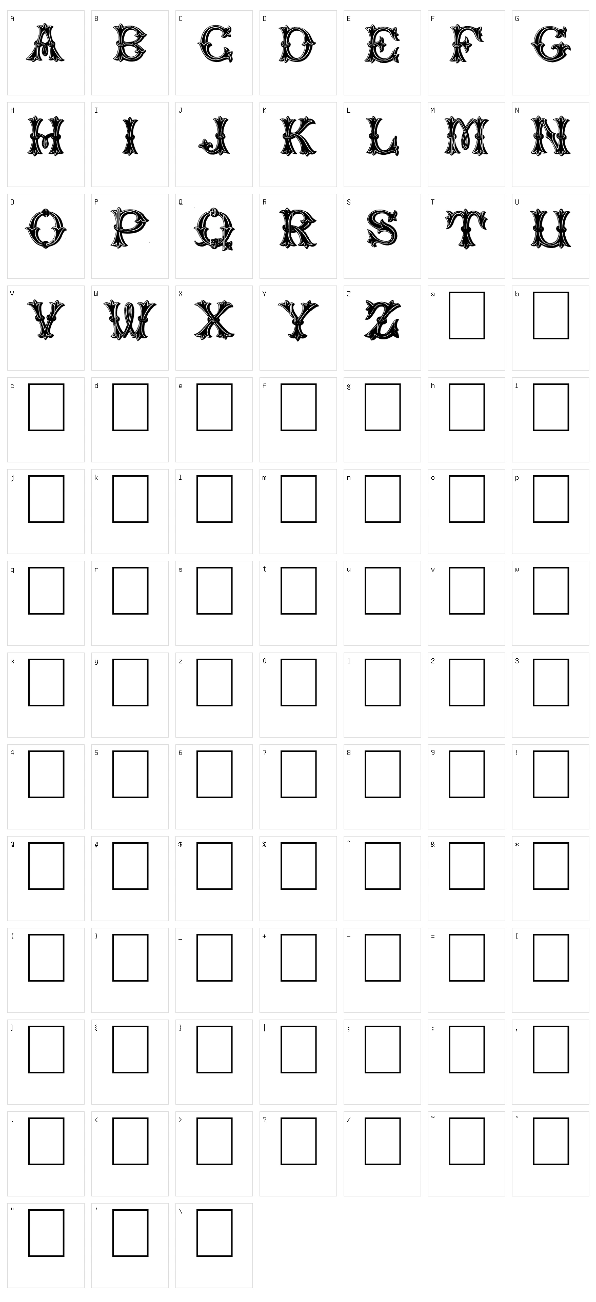 Trefoil Capitals Character Set