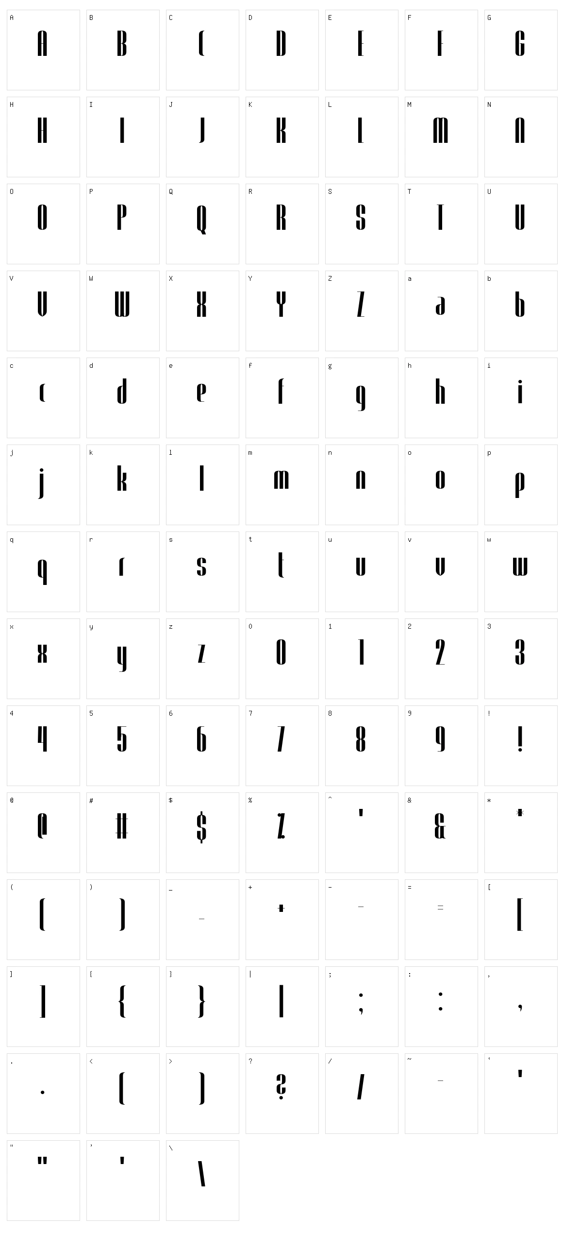 Trendgetter Character Set