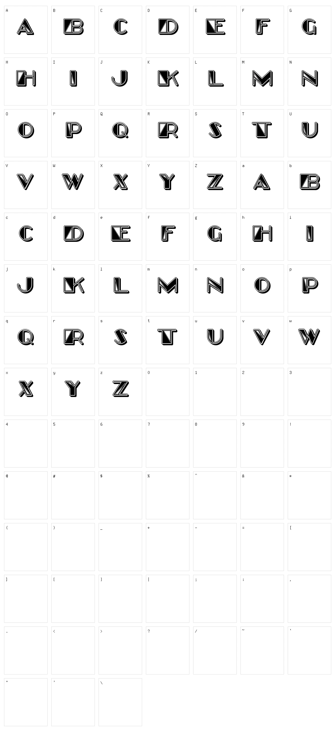 Triangle Character Set