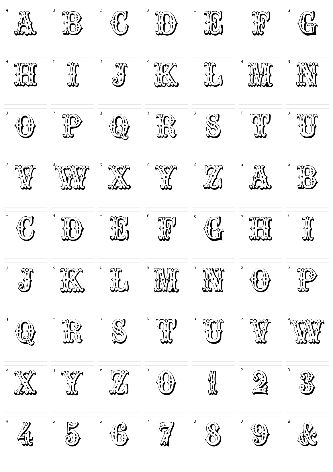 Trocadero Character Set