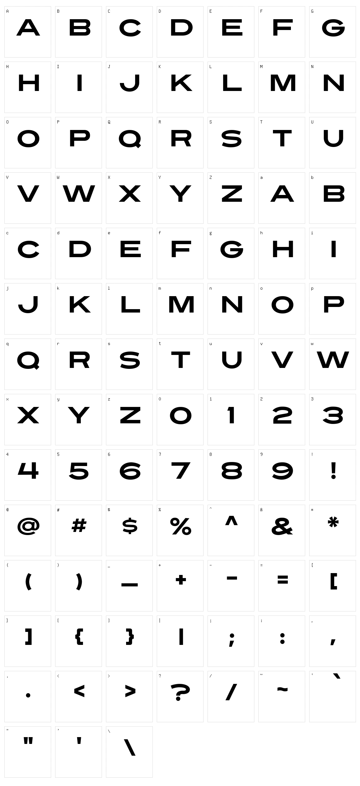 Turnpike Character Set