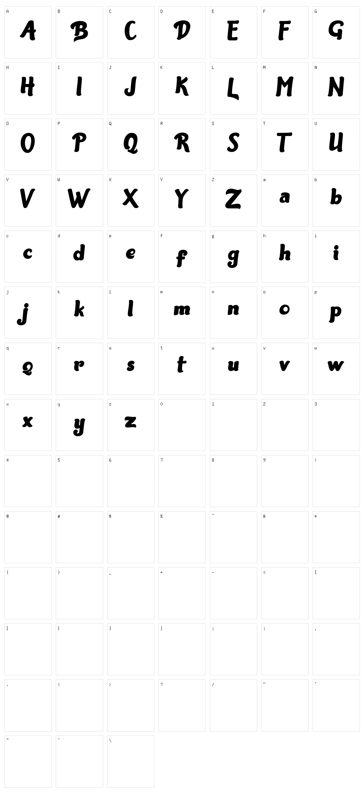 Bannie Character Set