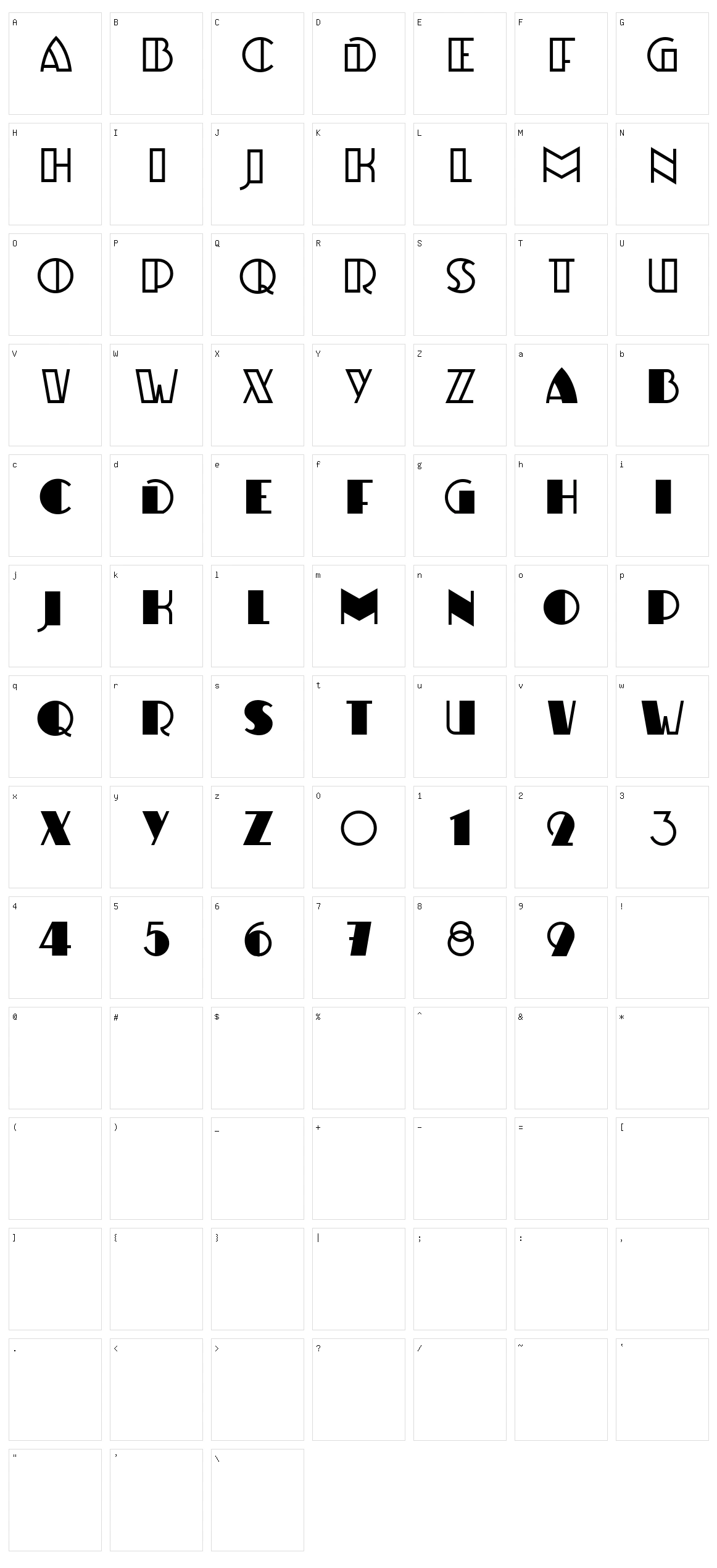 Ulbricht Character Set