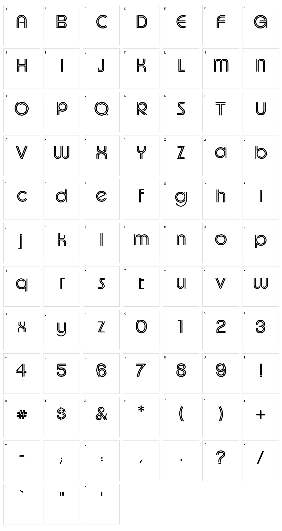 UptightC Character Set