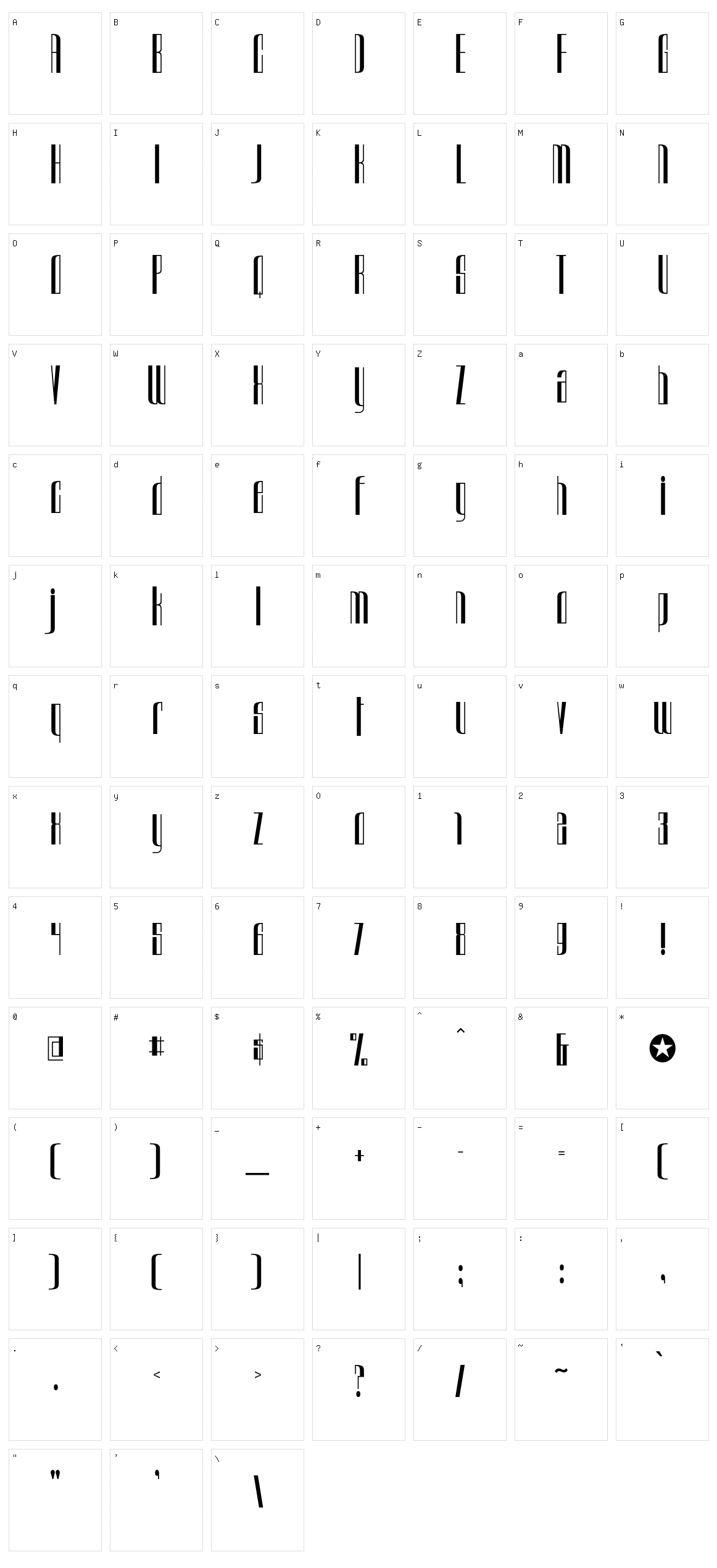 Urkelian Character Set