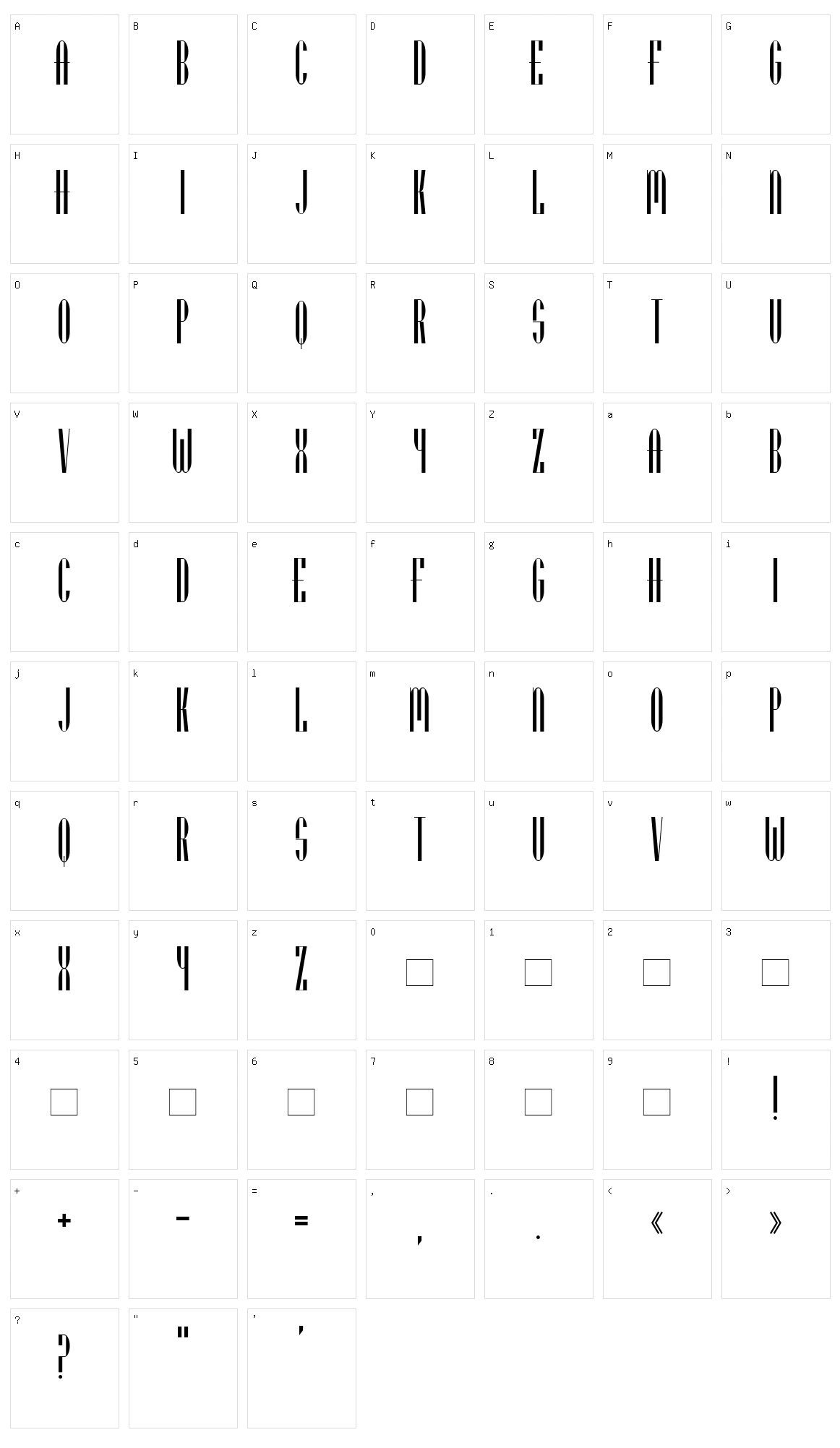 Utusi Star Character Set
