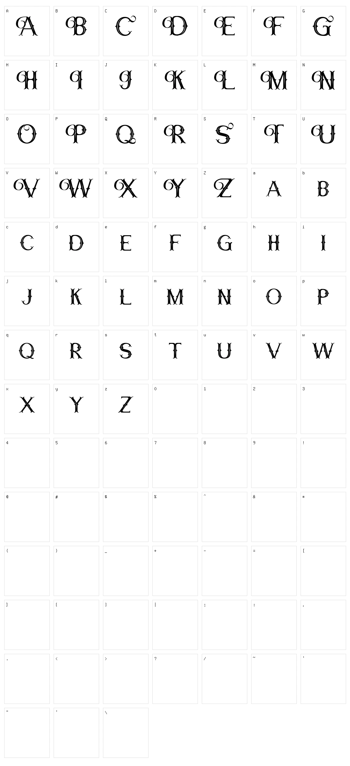 Vanberg Character Set