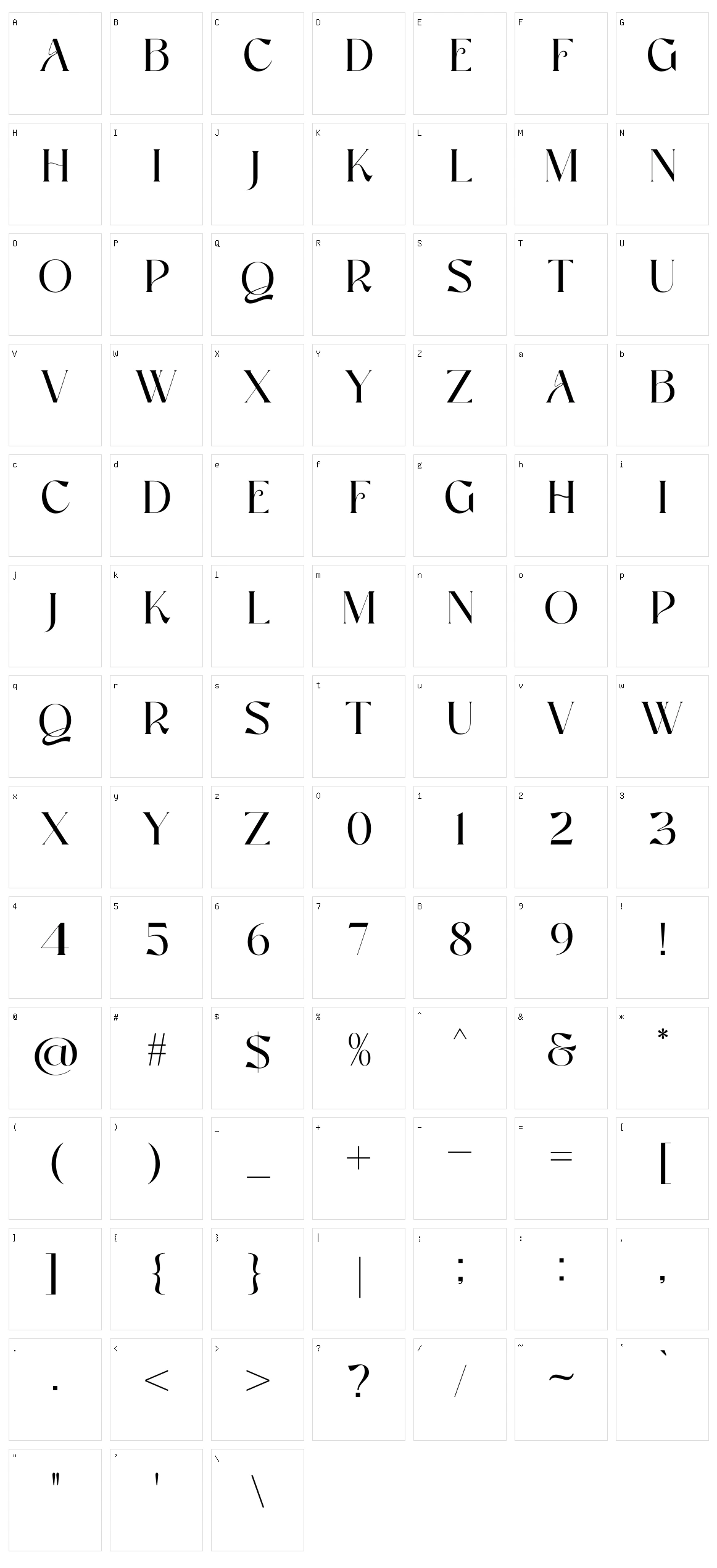 Vasquz Character Set