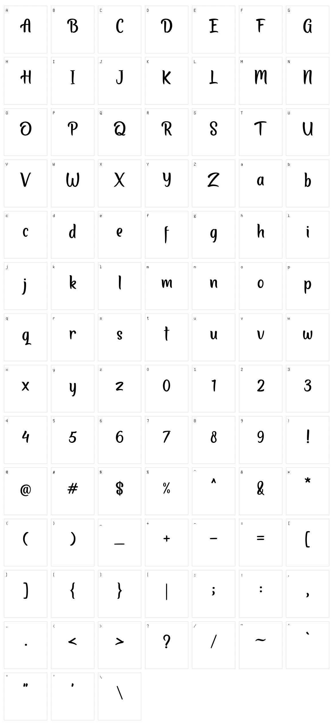 Baliday Character Set