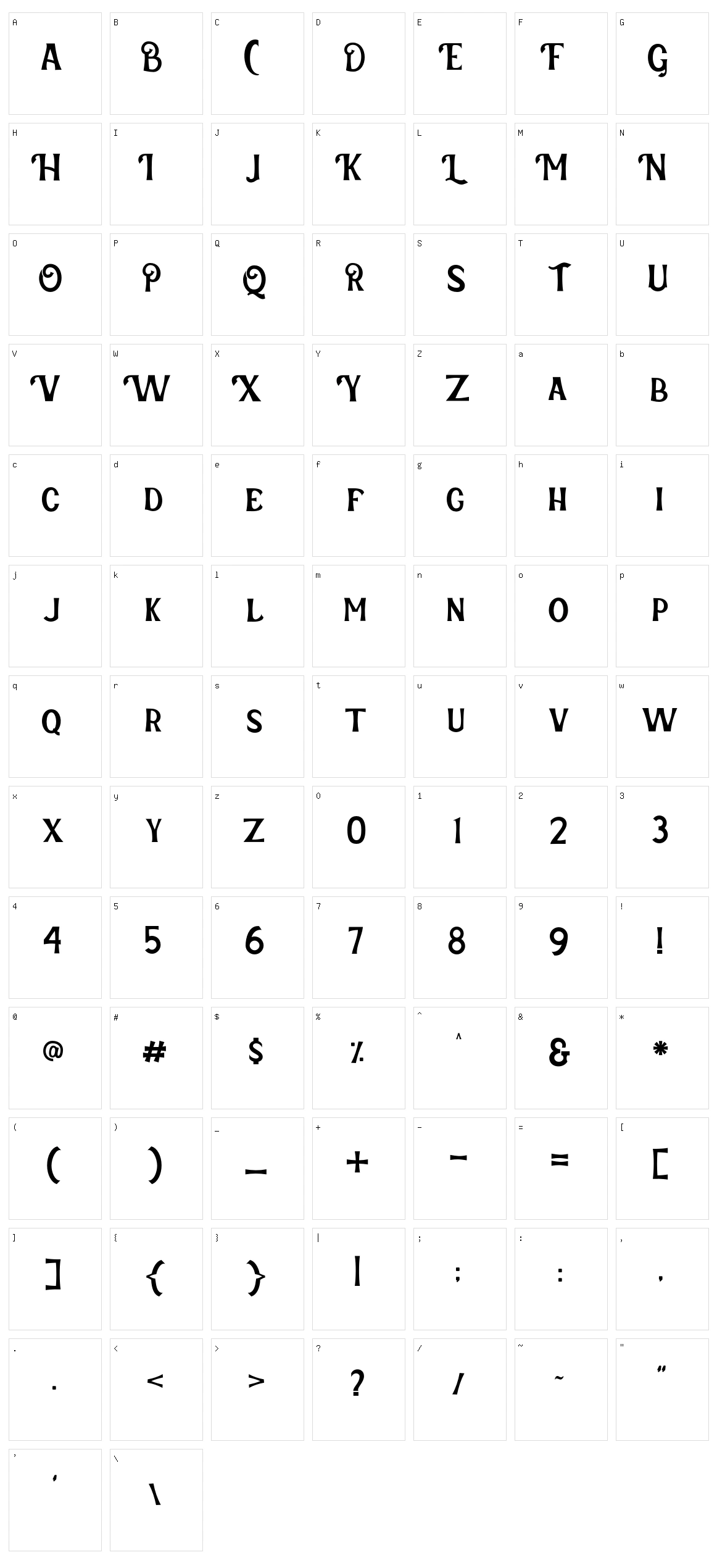 Verveda 01 Character Set