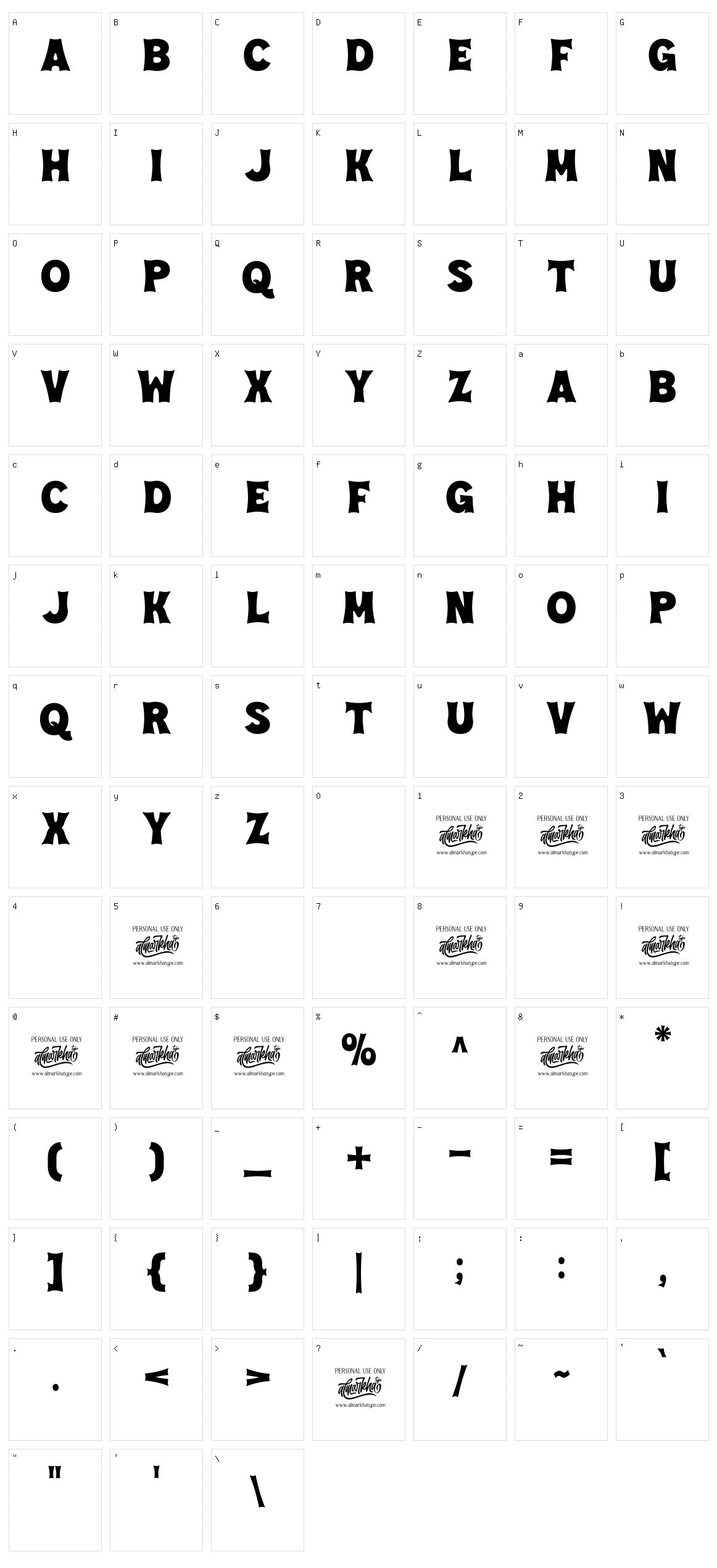 Vespalogy Character Set