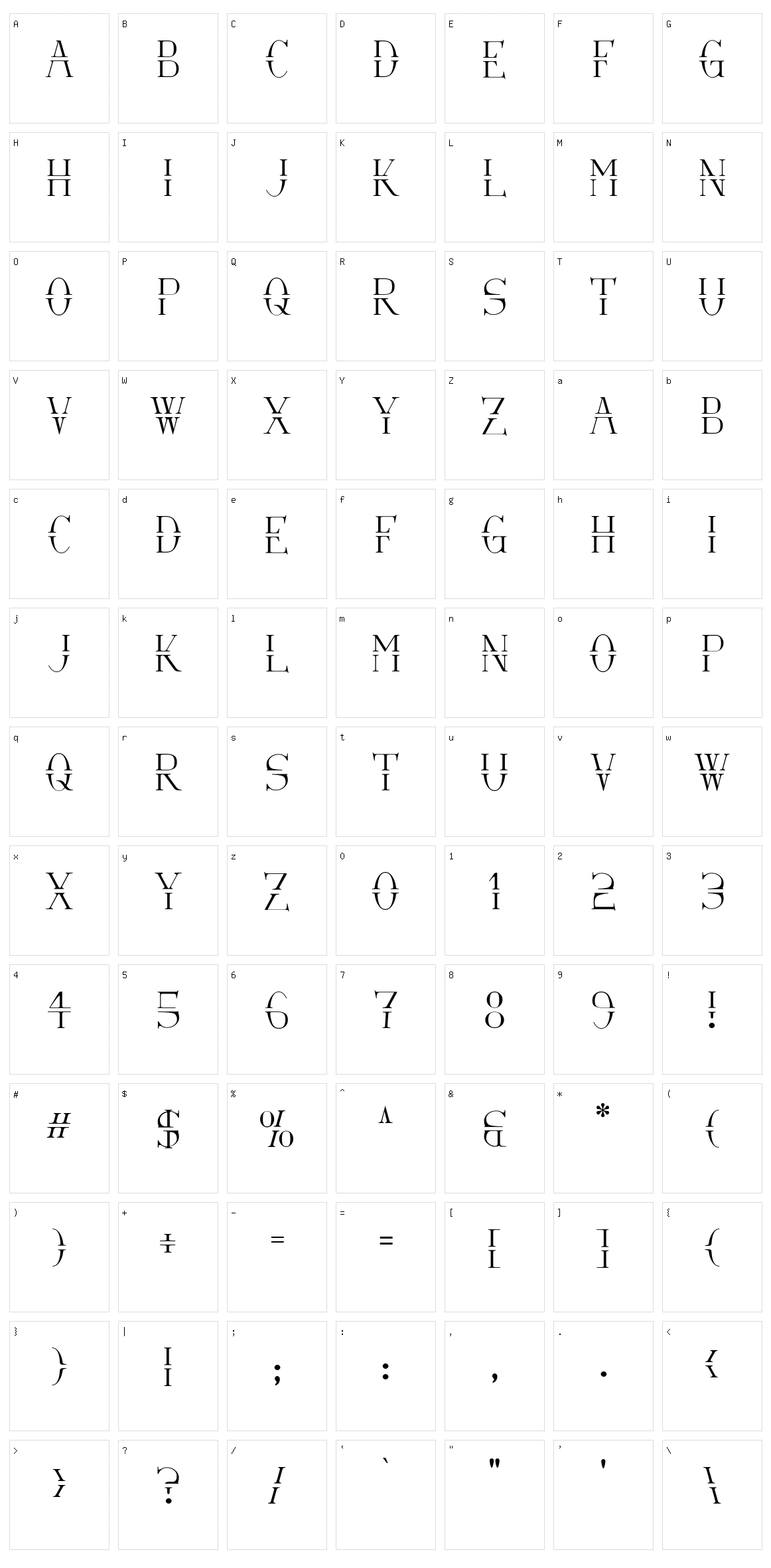 Via-A-Vis Character Set