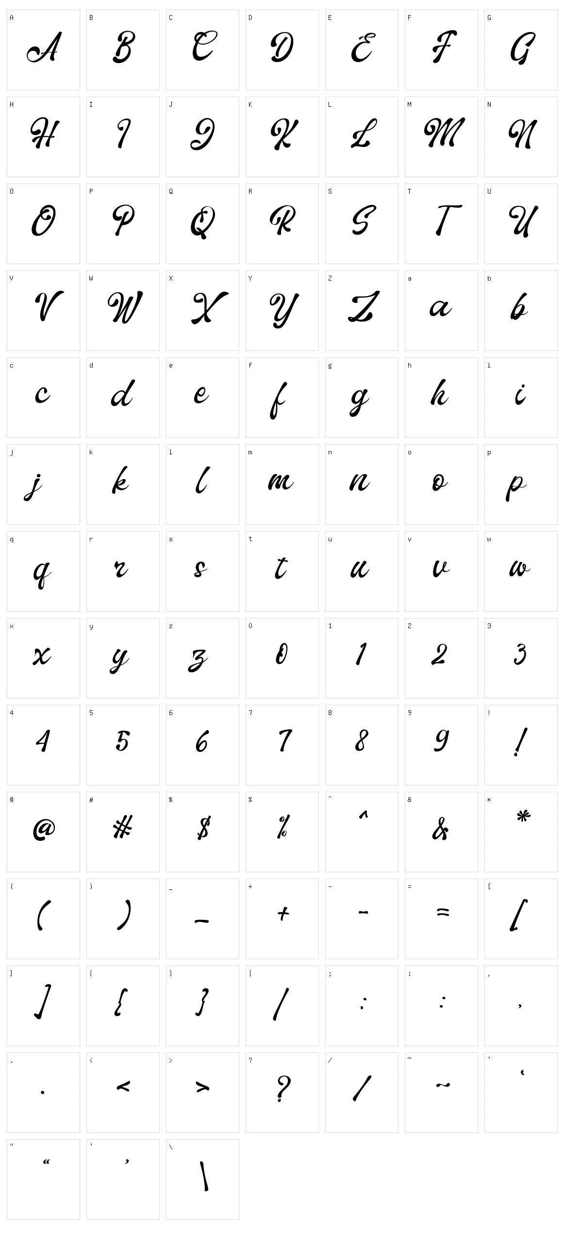 Cherio Character Set