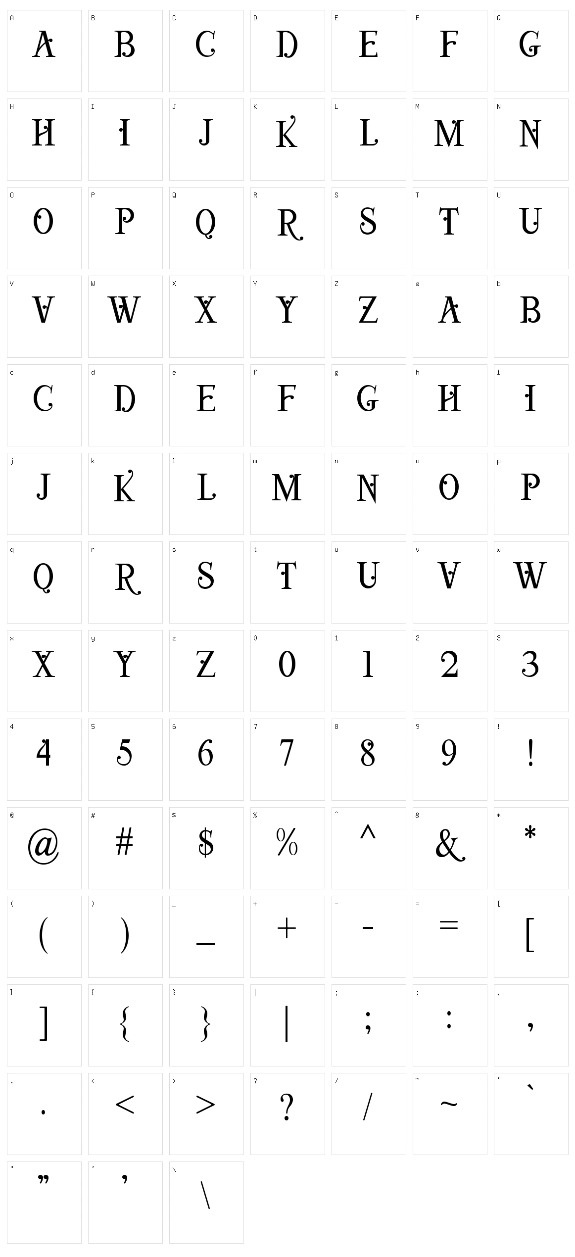 Viktoria Serif Character Set