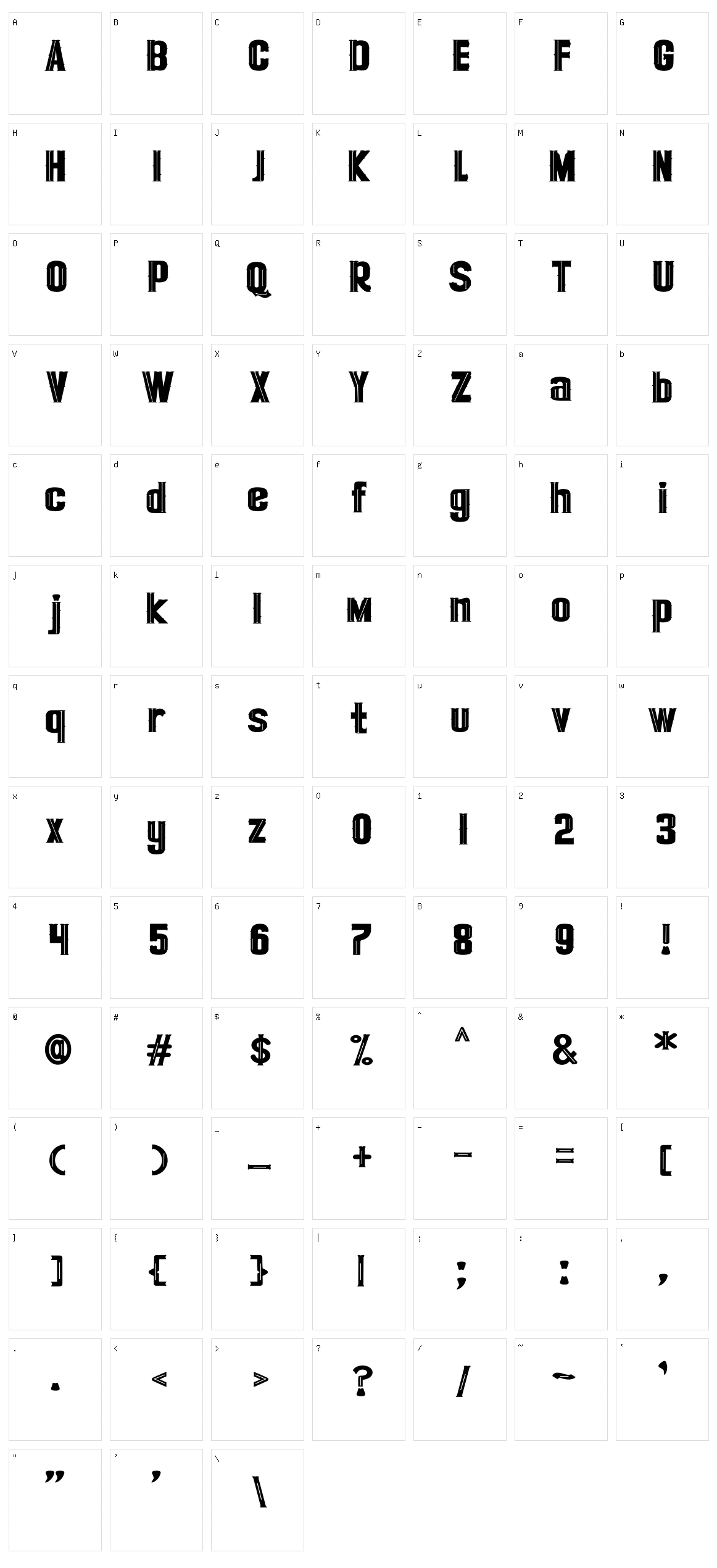 Villadicance Character Set