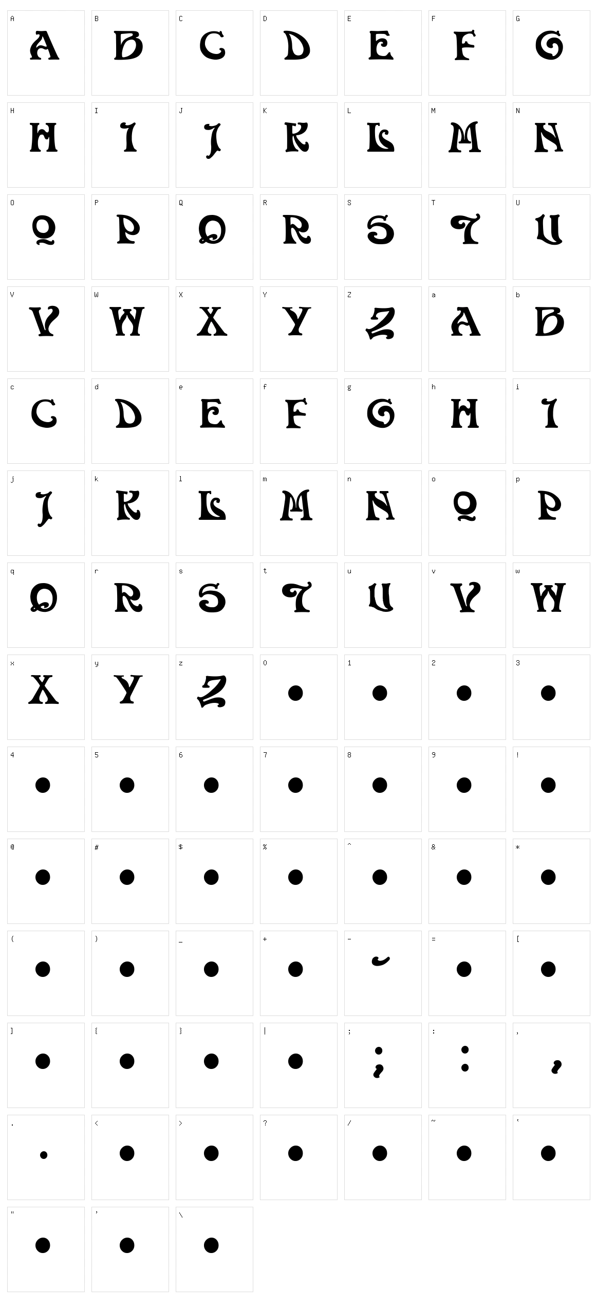 Volan Character Set