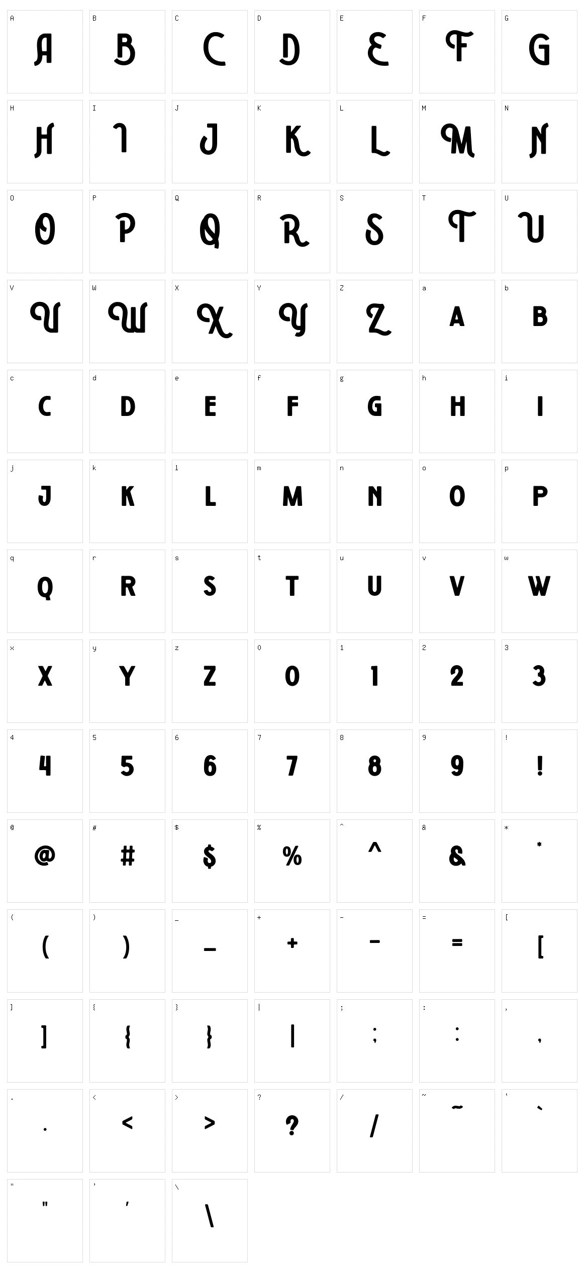 Vonder Character Set