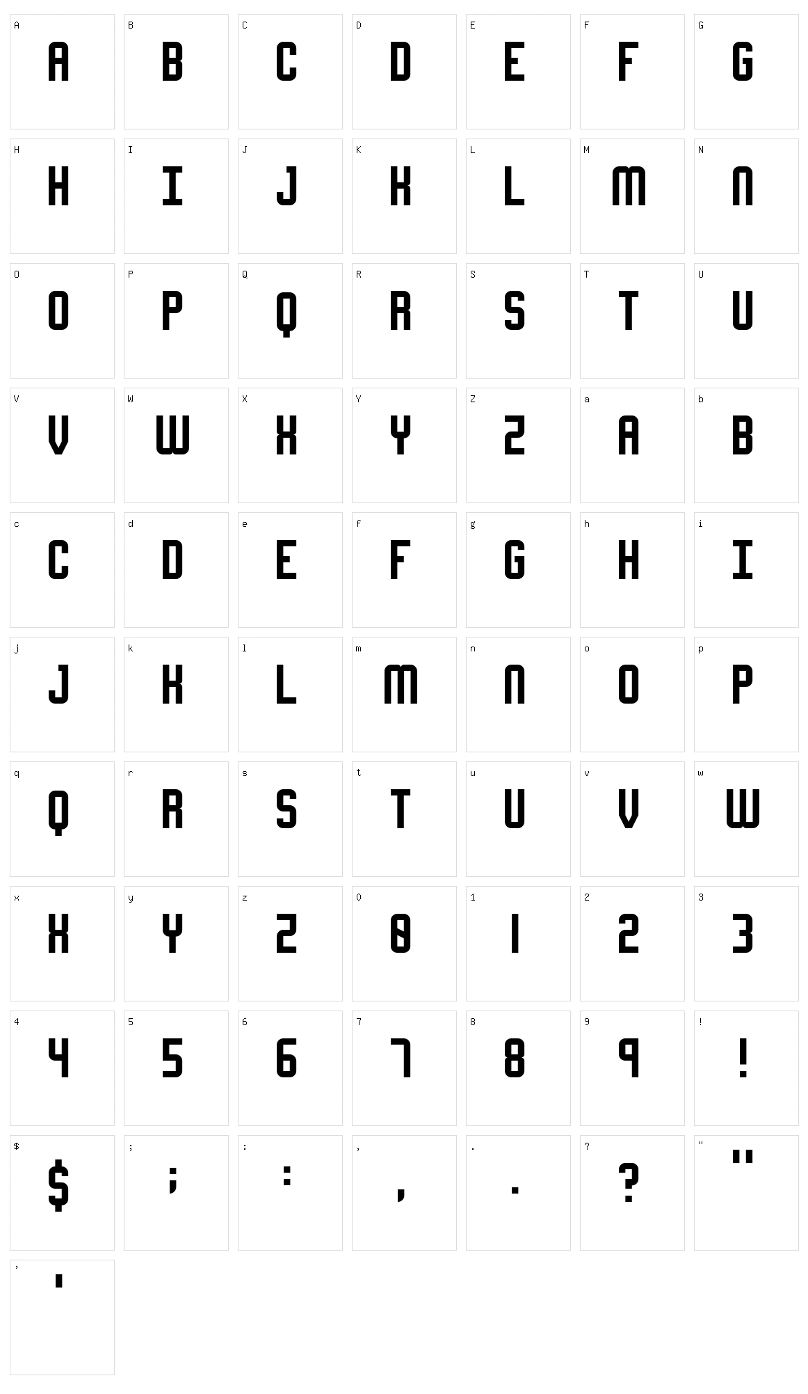 War of 1930 Character Set