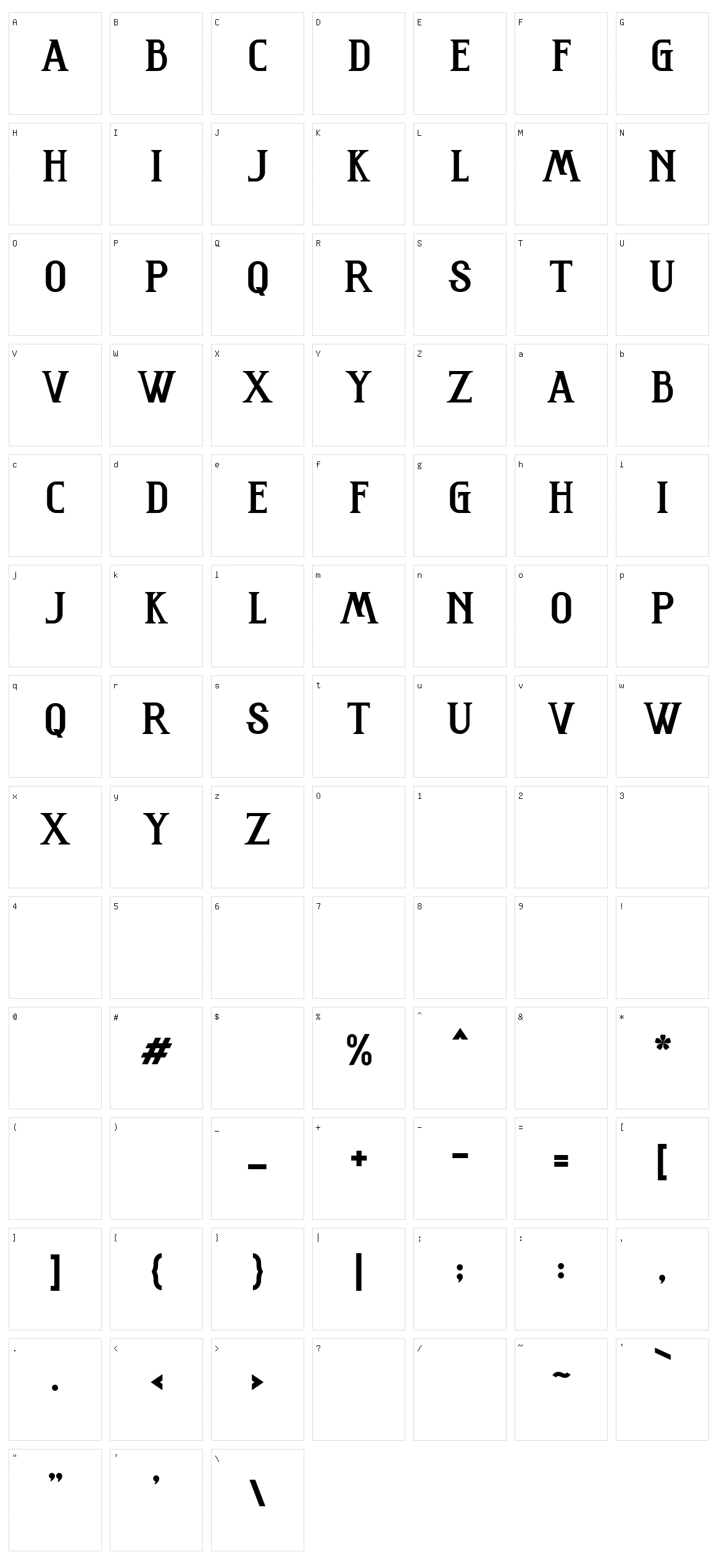 Washington Character Set