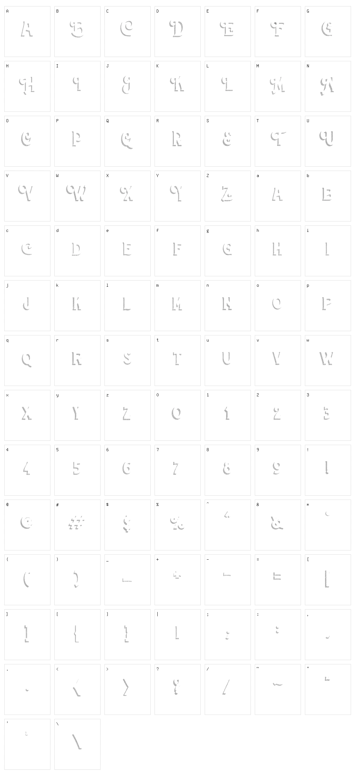 Wincosin Character Set