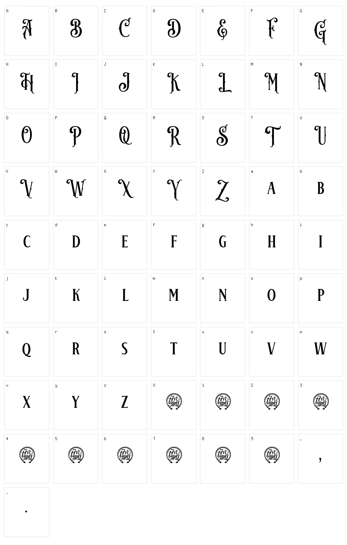 Wonderia Character Set