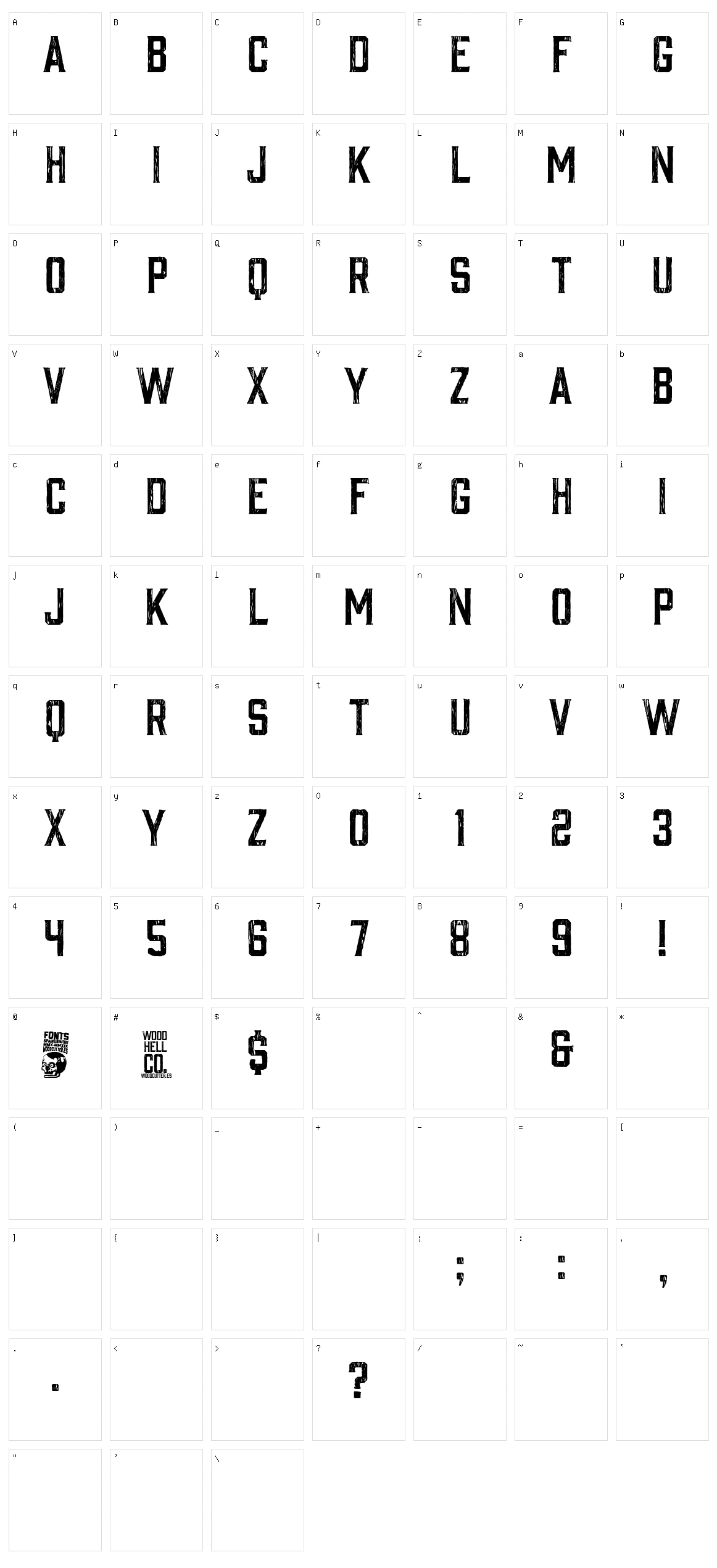 Wood Hell Company Character Set