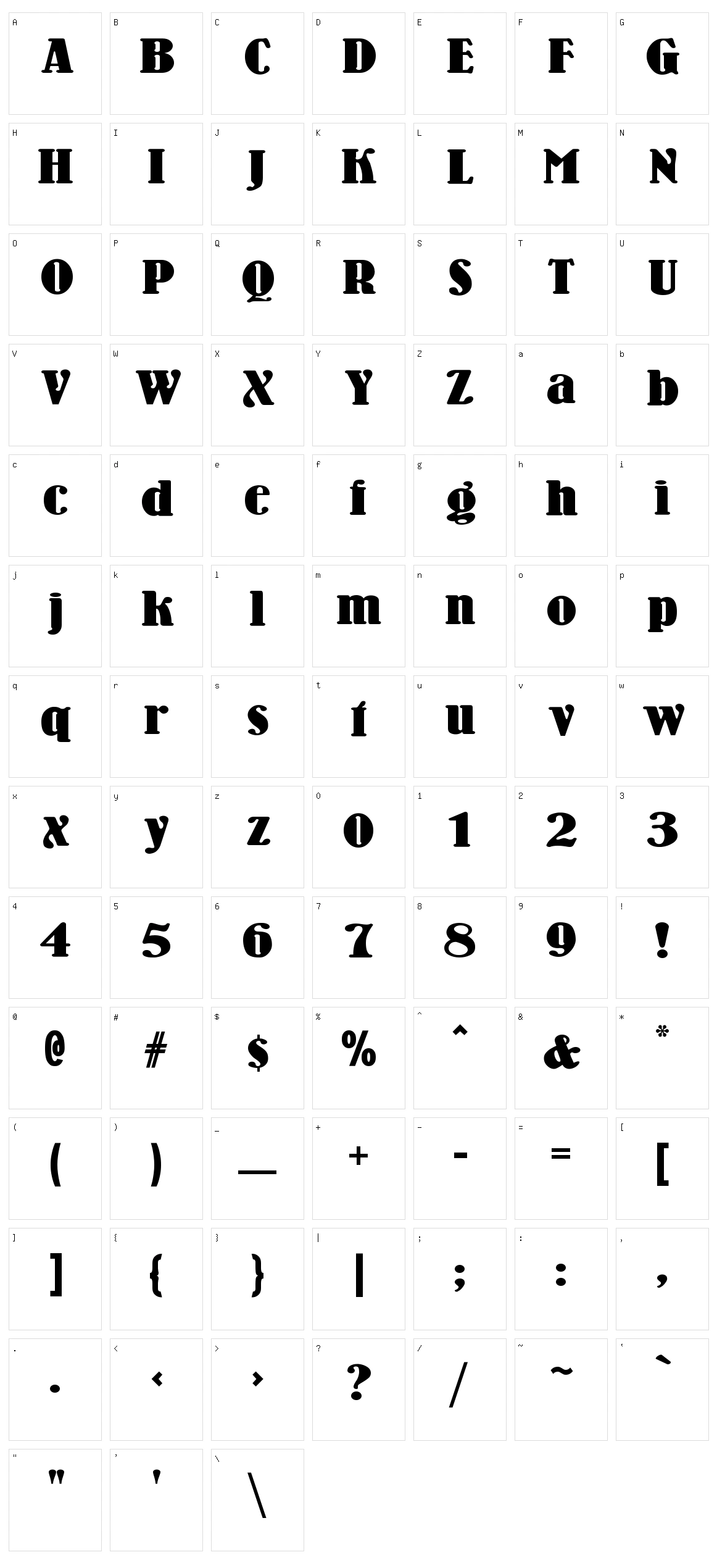 Wooden Nickel Black Character Set