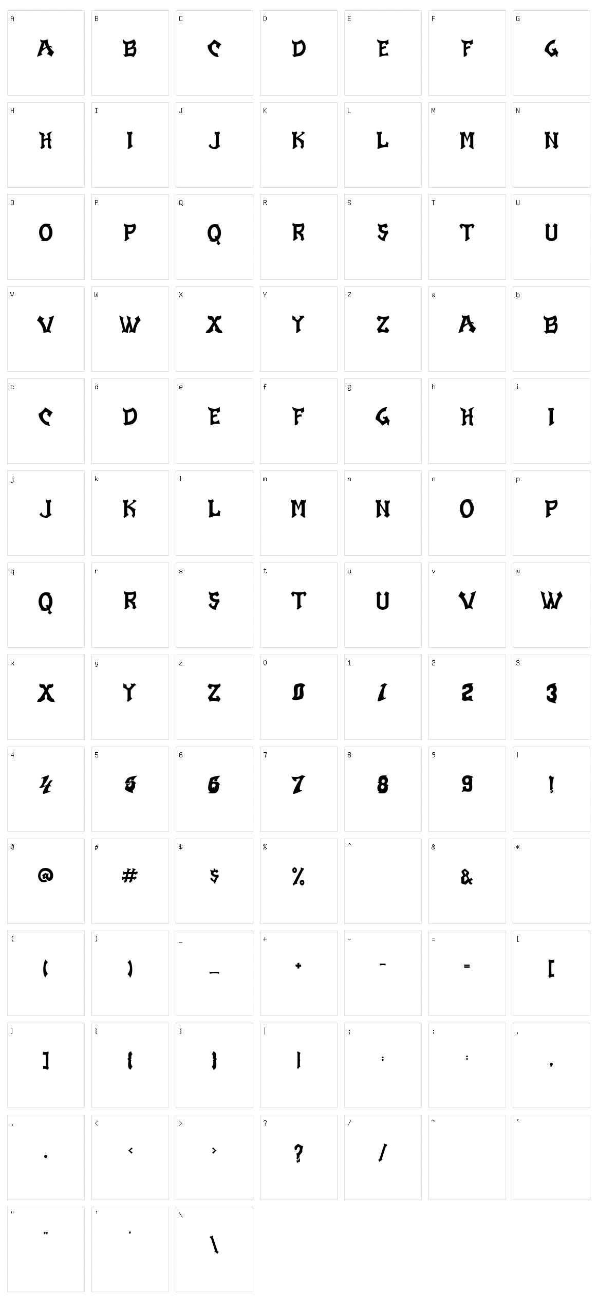 Ghostboom Character Set