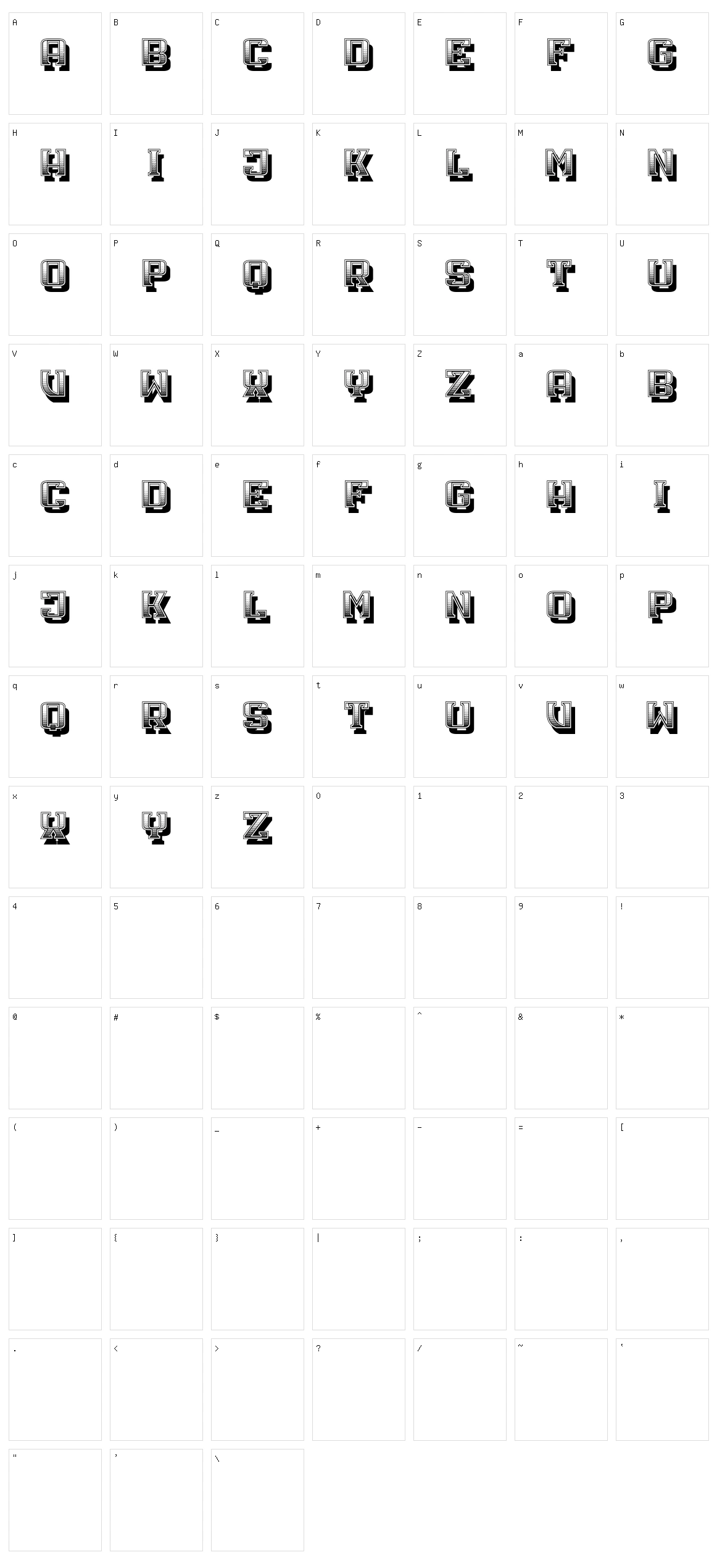 Xenon Character Set
