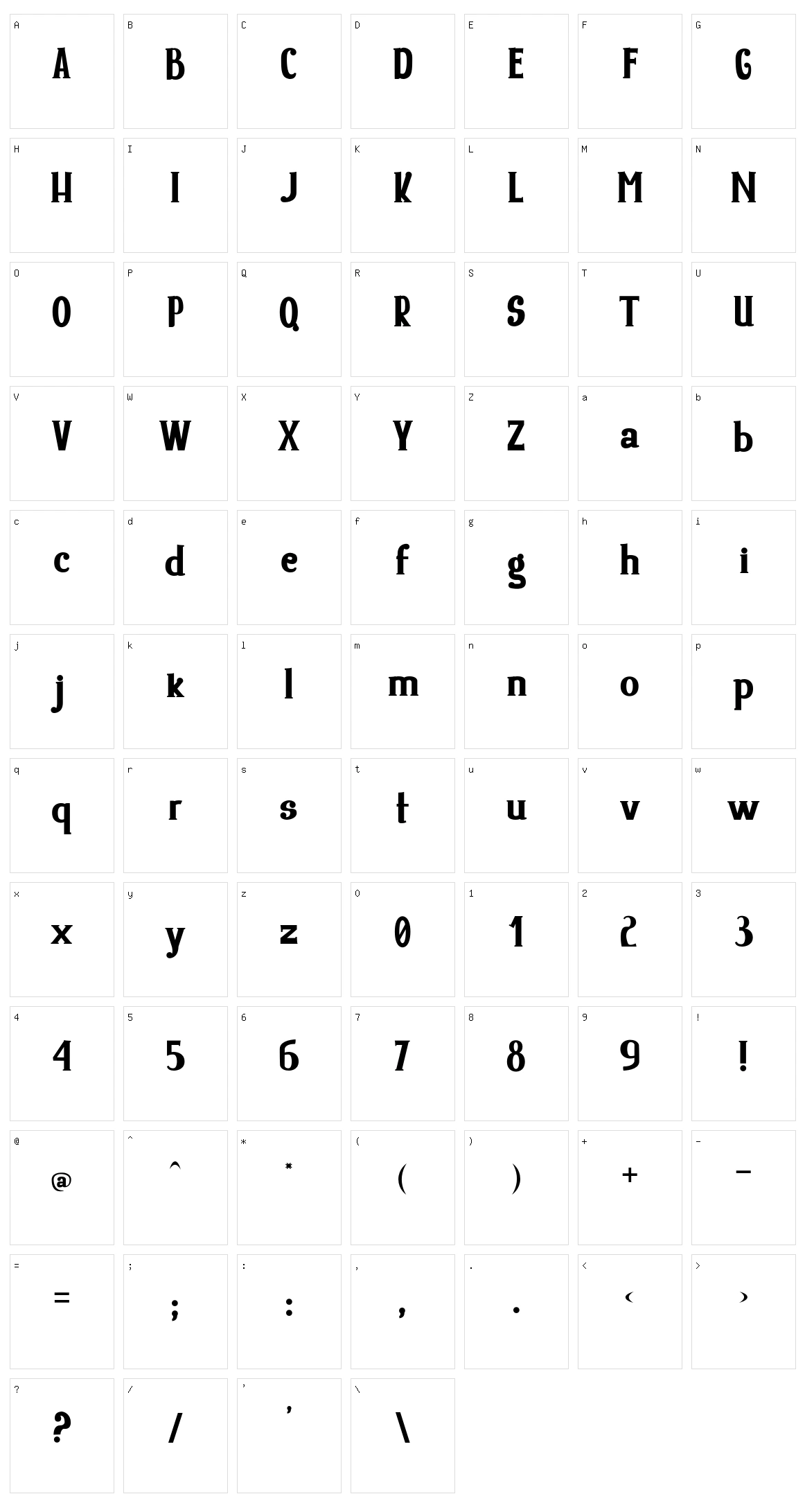 Yore Character Set