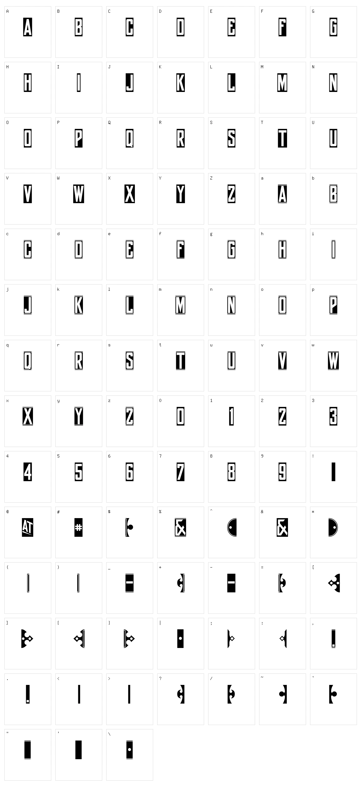 York Whiteletter Character Set
