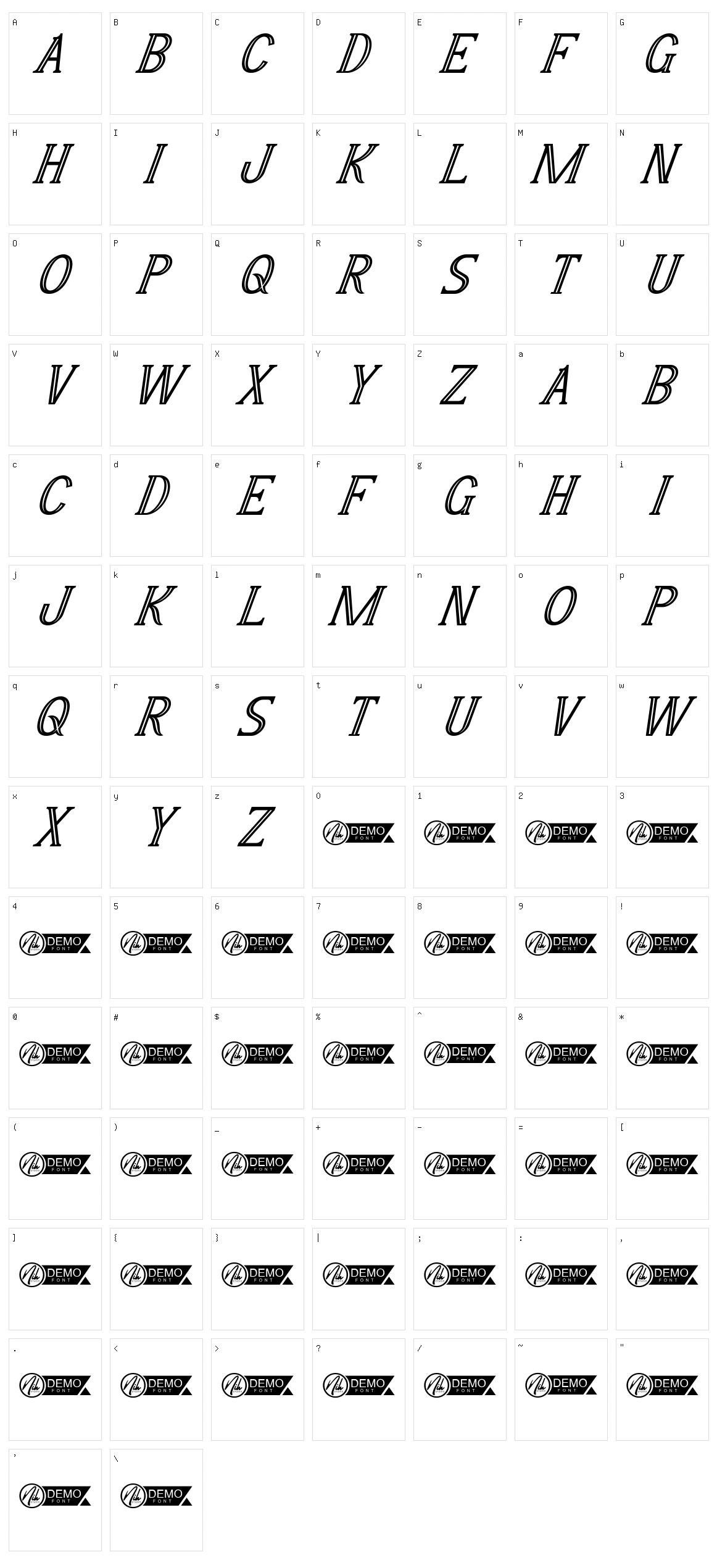 Zaklady Character Set