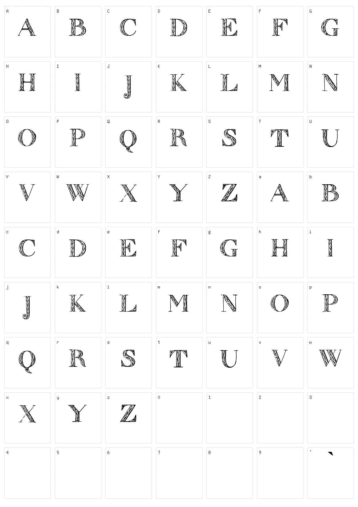 Zierinitialen Character Set