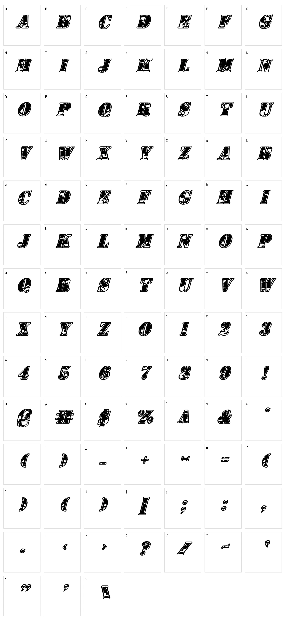 1st Cav Character Set