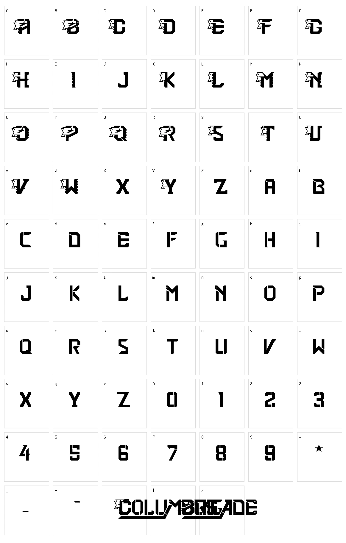 2nd Brigade Character Set