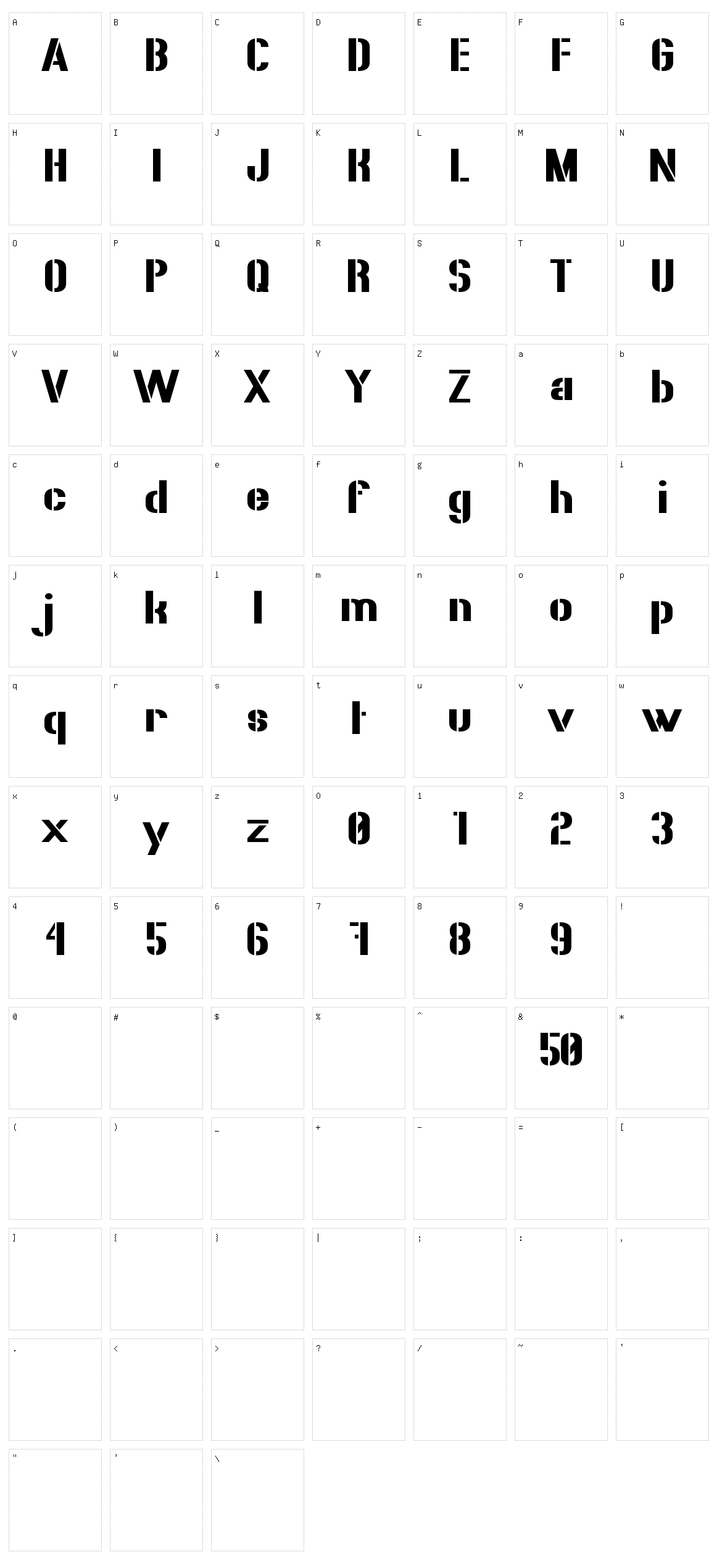 50 Blizzards Character Set