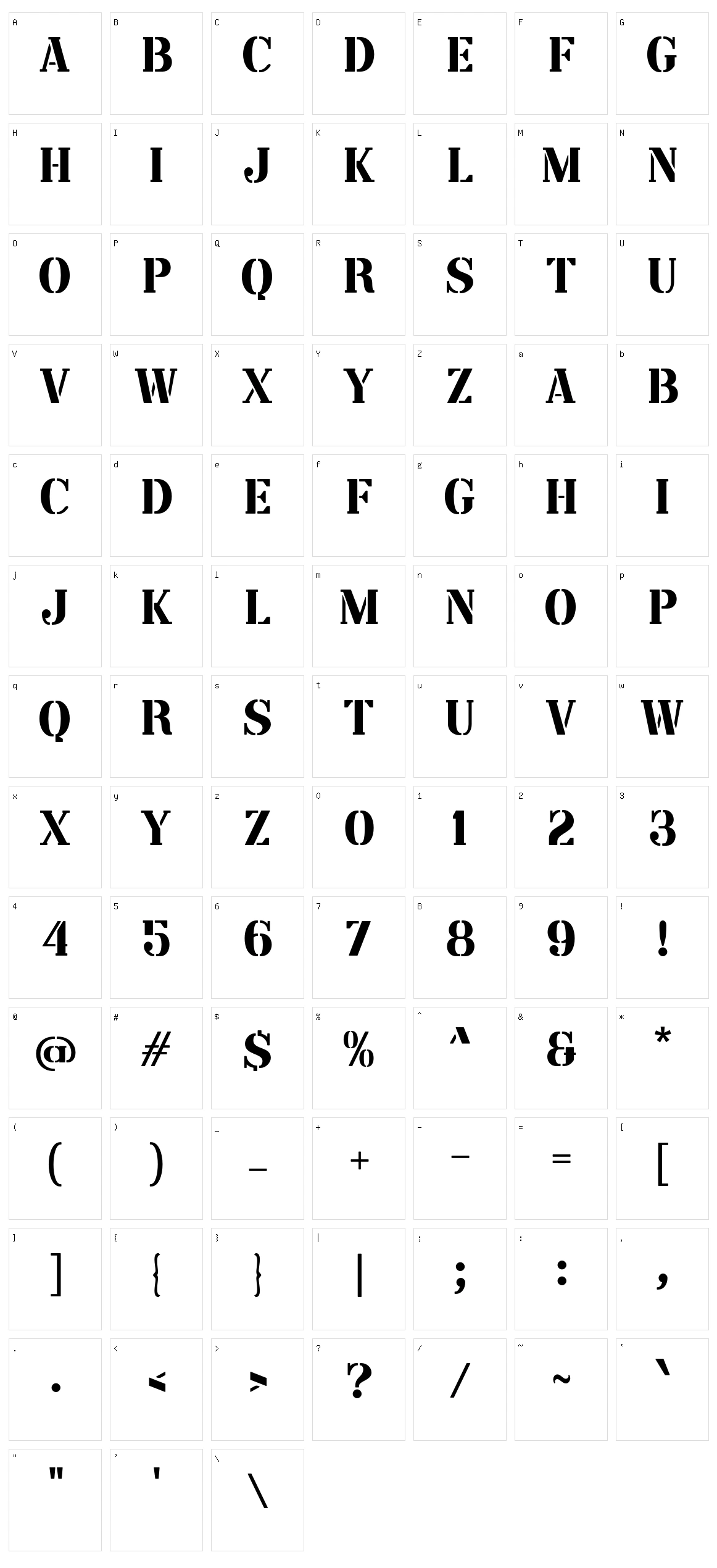 A Angkatan Bersenjata Character Set