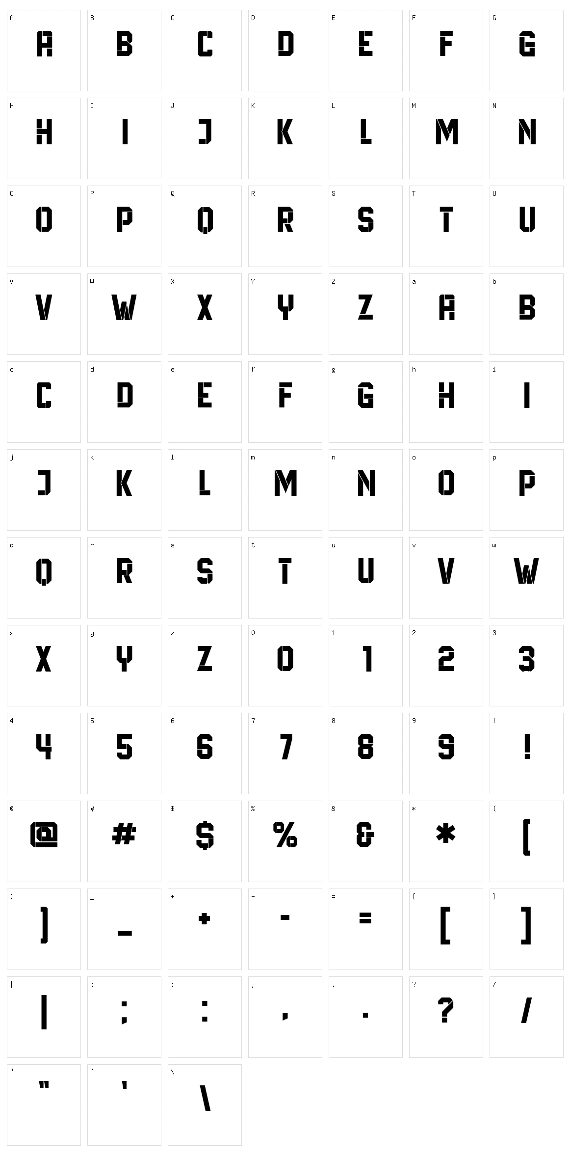 Aerstriko Character Set