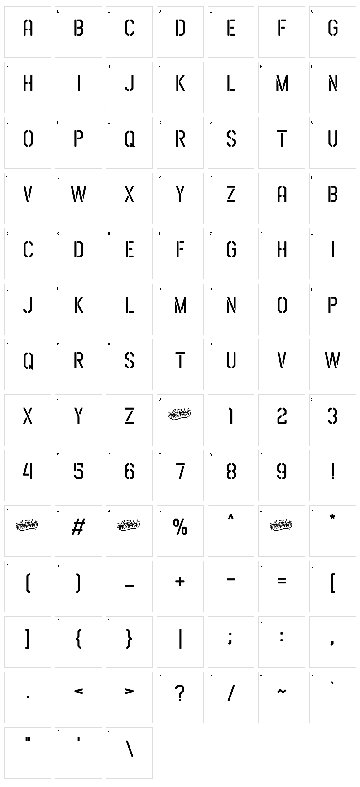 Airborne 86 Character Set