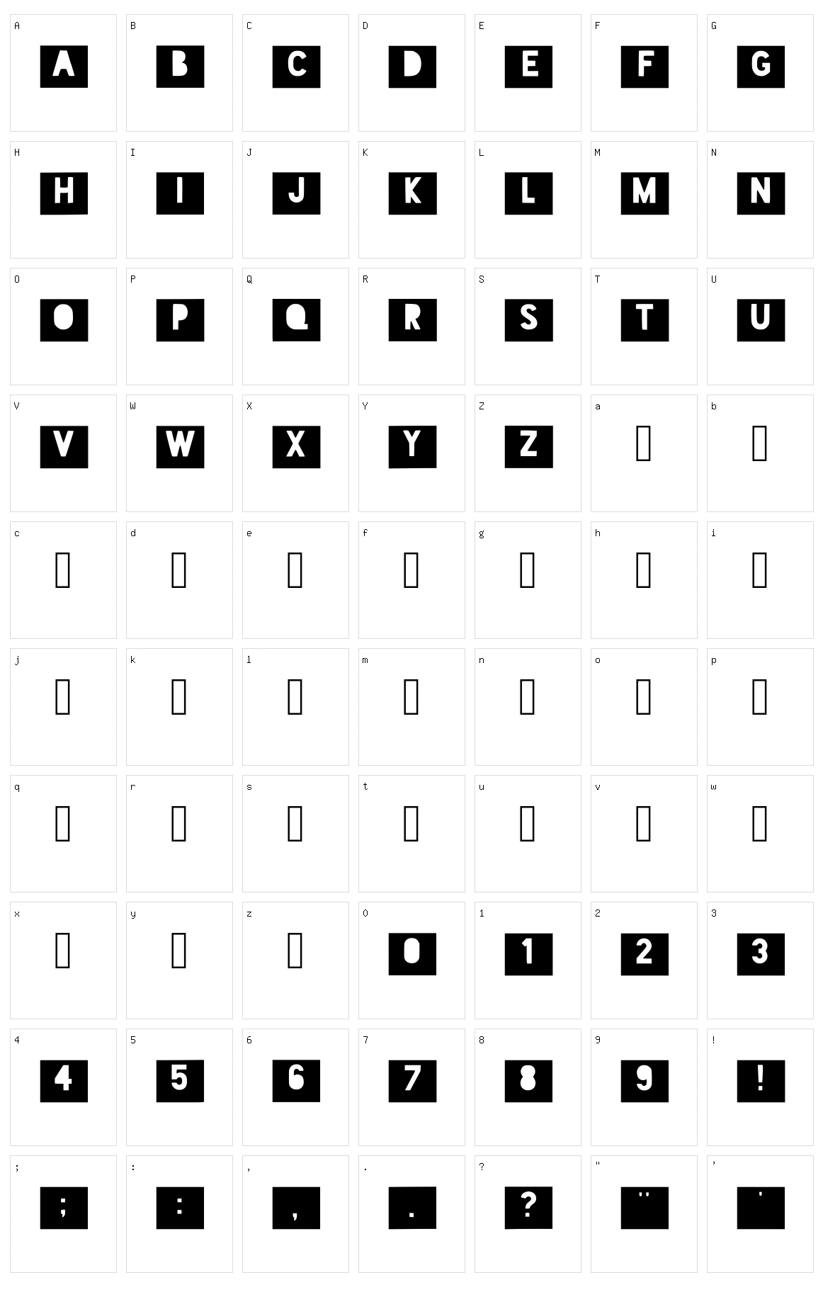 B21 Character Set