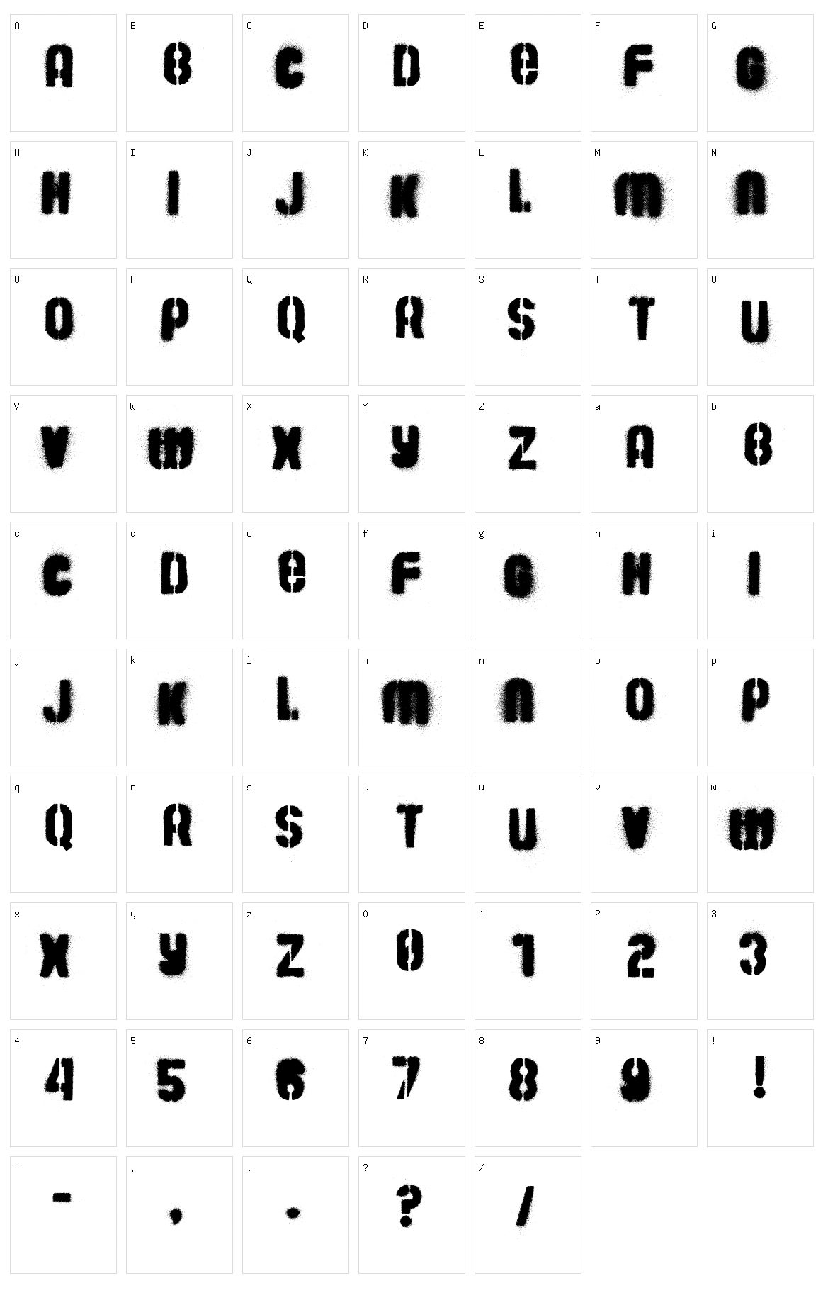 Barrio 30 Character Set