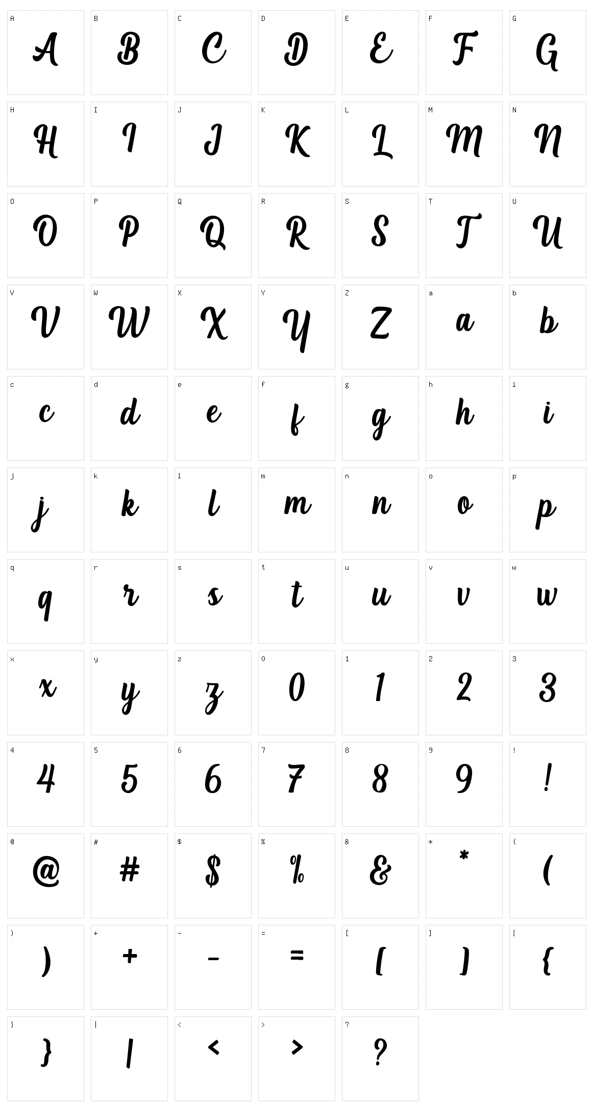 Blackmatte Character Set