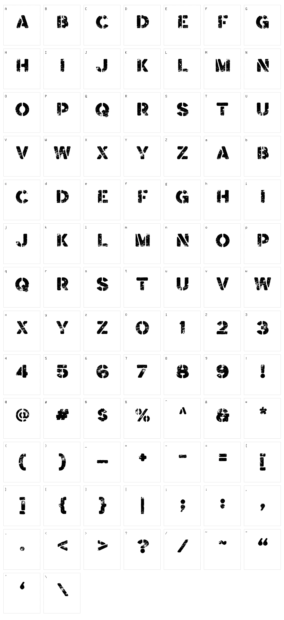 Brocades Sans Character Set