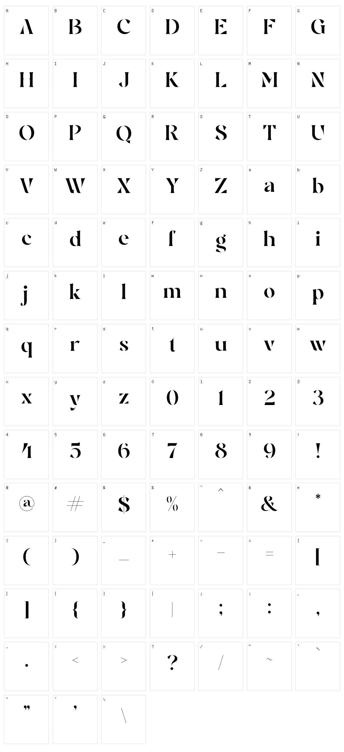 Brogte Character Set